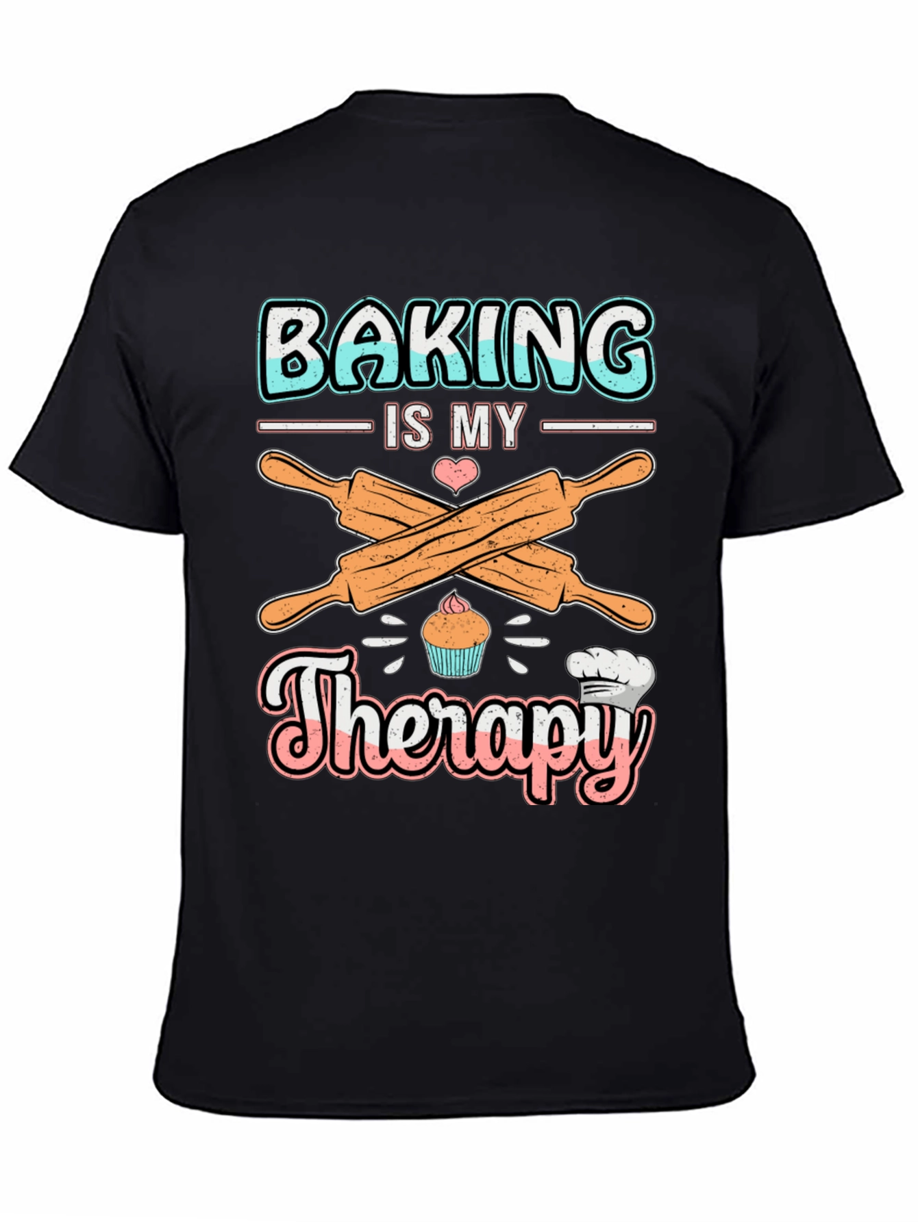 Baking is My Therapy T-Shirt: Cute Cupcake Design