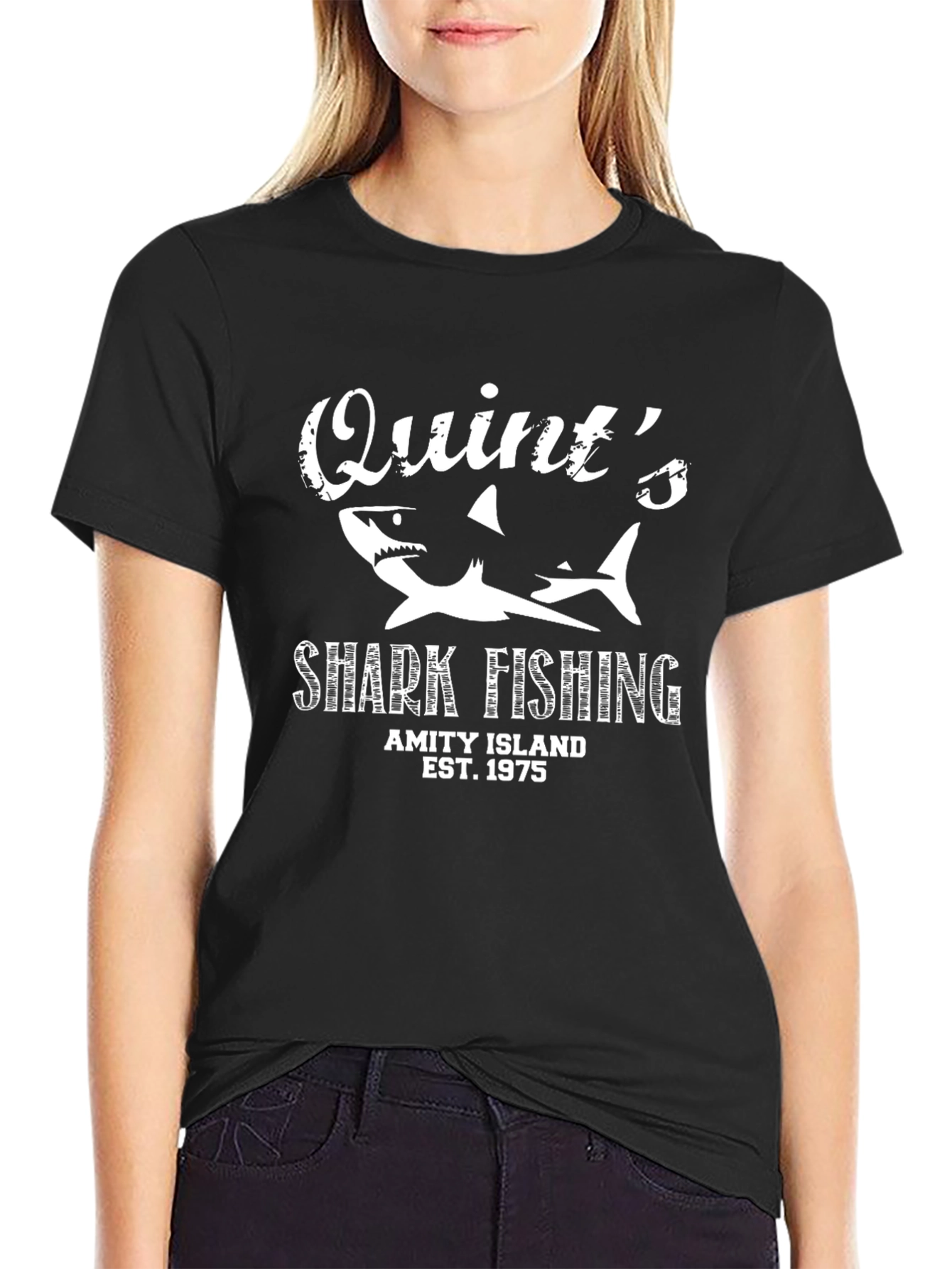 Quints Shark Fishing T-Shirt - Amity Island Est. 1975