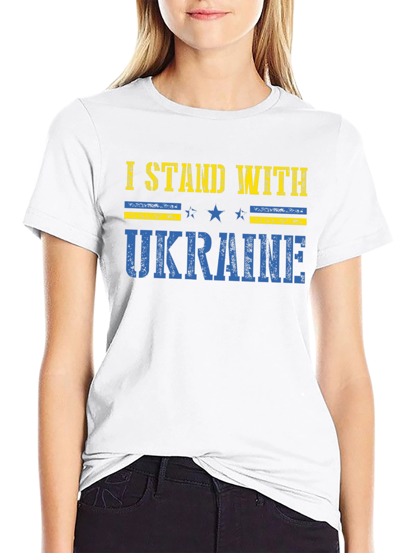 I Stand With Ukraine Graphic Tee - Black