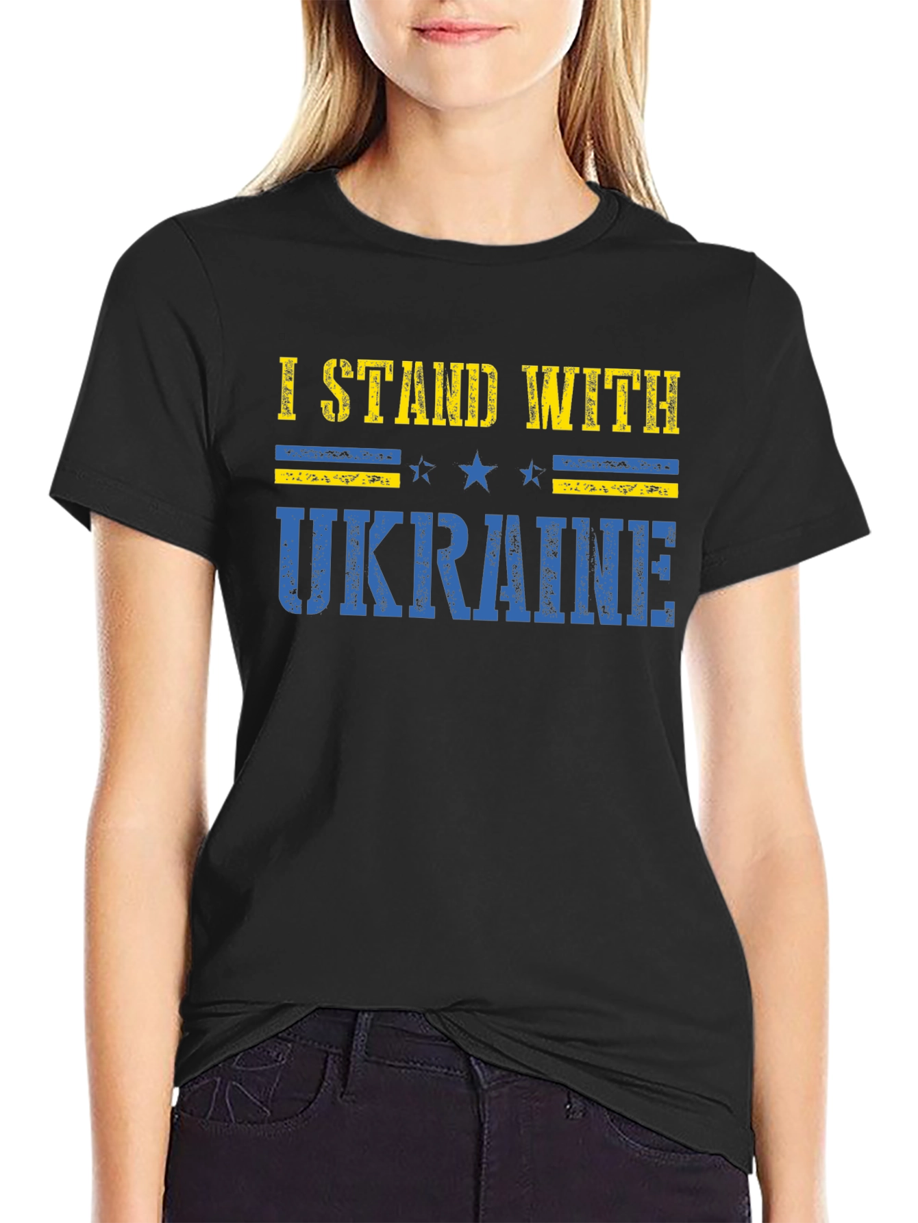 I Stand With Ukraine Graphic Tee - Black