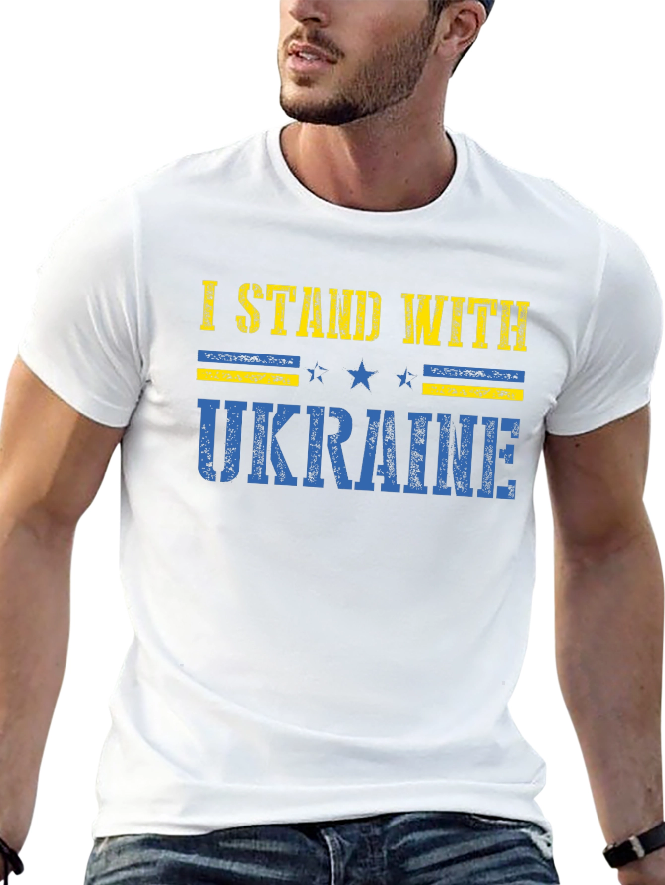I Stand With Ukraine Graphic Tee - Black