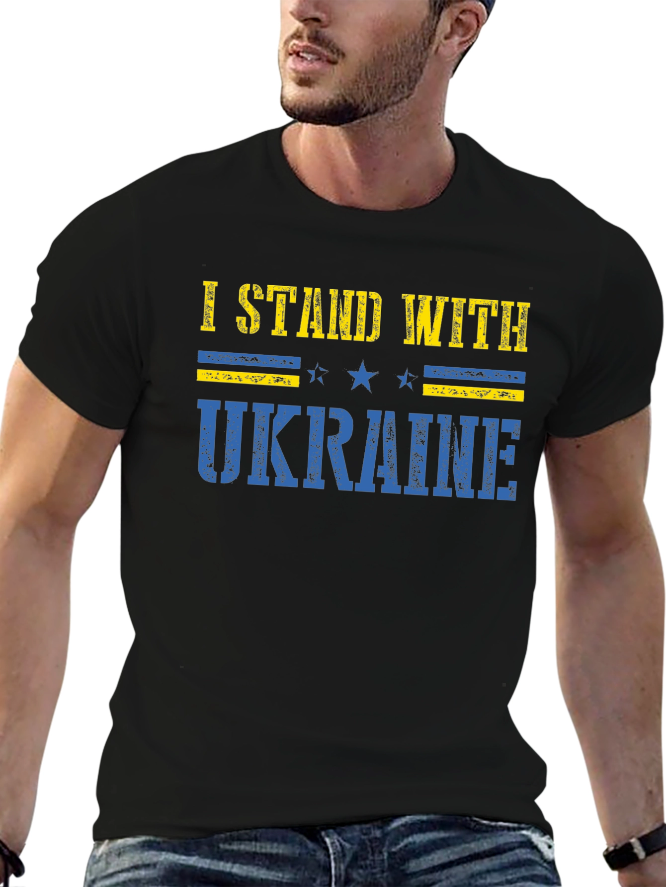 I Stand With Ukraine Graphic Tee - Black