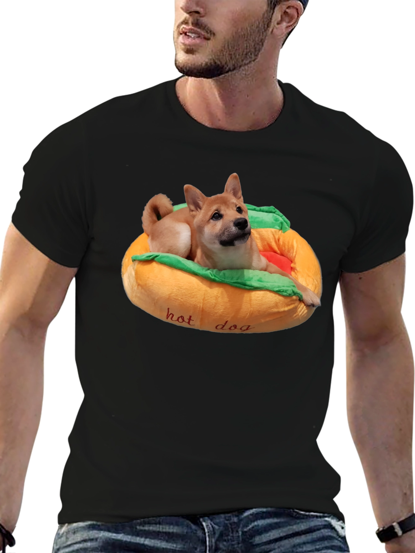 Dog in Hotdog Bed T-Shirt