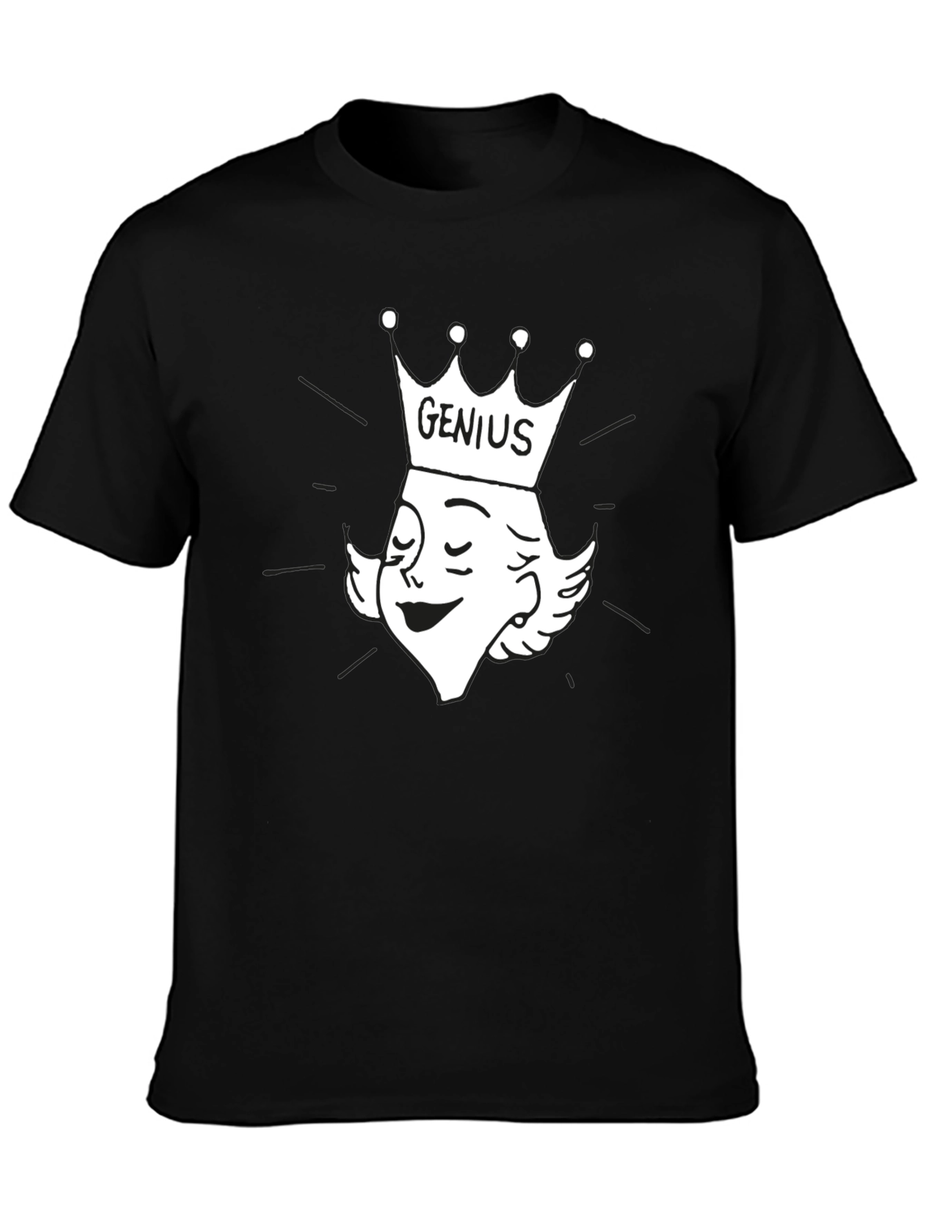 Genius Cartoon Graphic Tee - Black Cotton T-Shirt