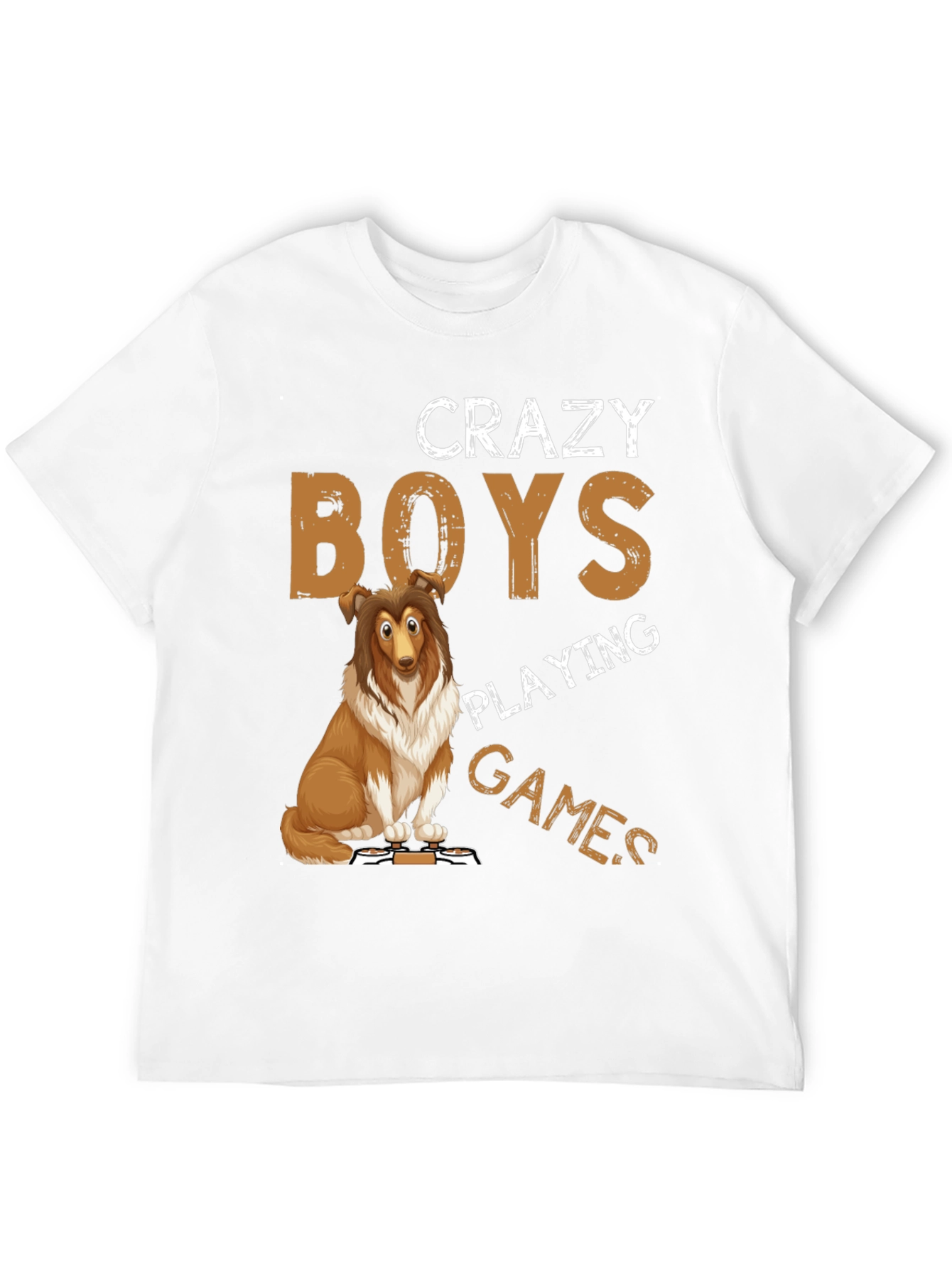 Crazy Boys Playing Games Dog T-Shirt