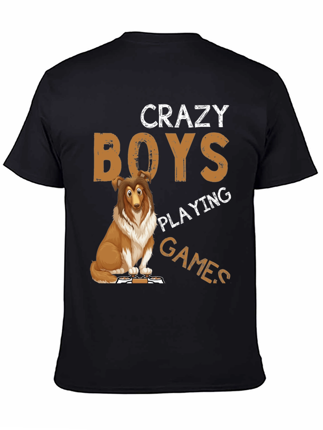 Crazy Boys Playing Games Dog T-Shirt