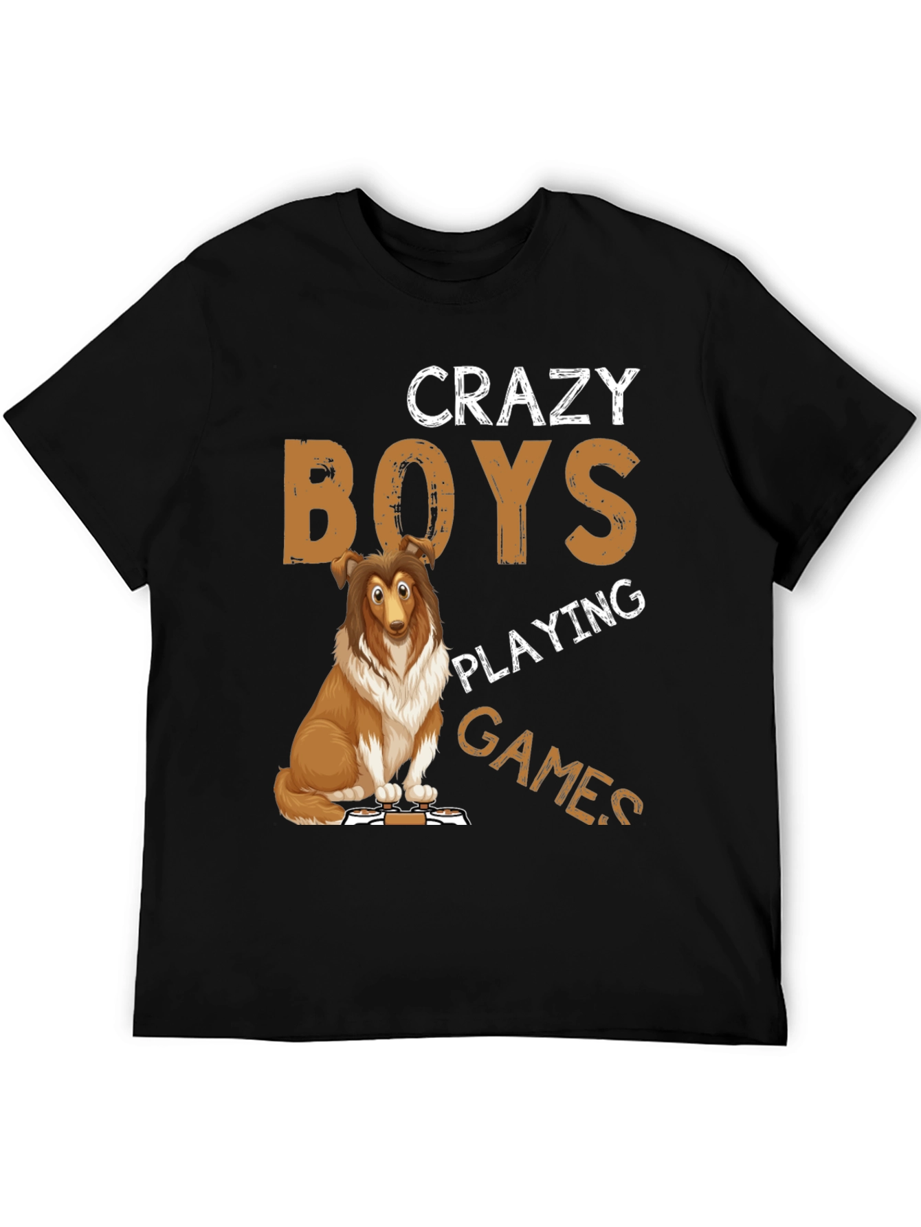 Crazy Boys Playing Games Dog T-Shirt