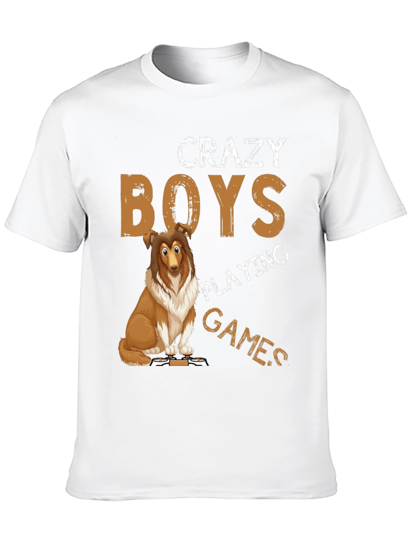 Crazy Boys Playing Games Dog T-Shirt