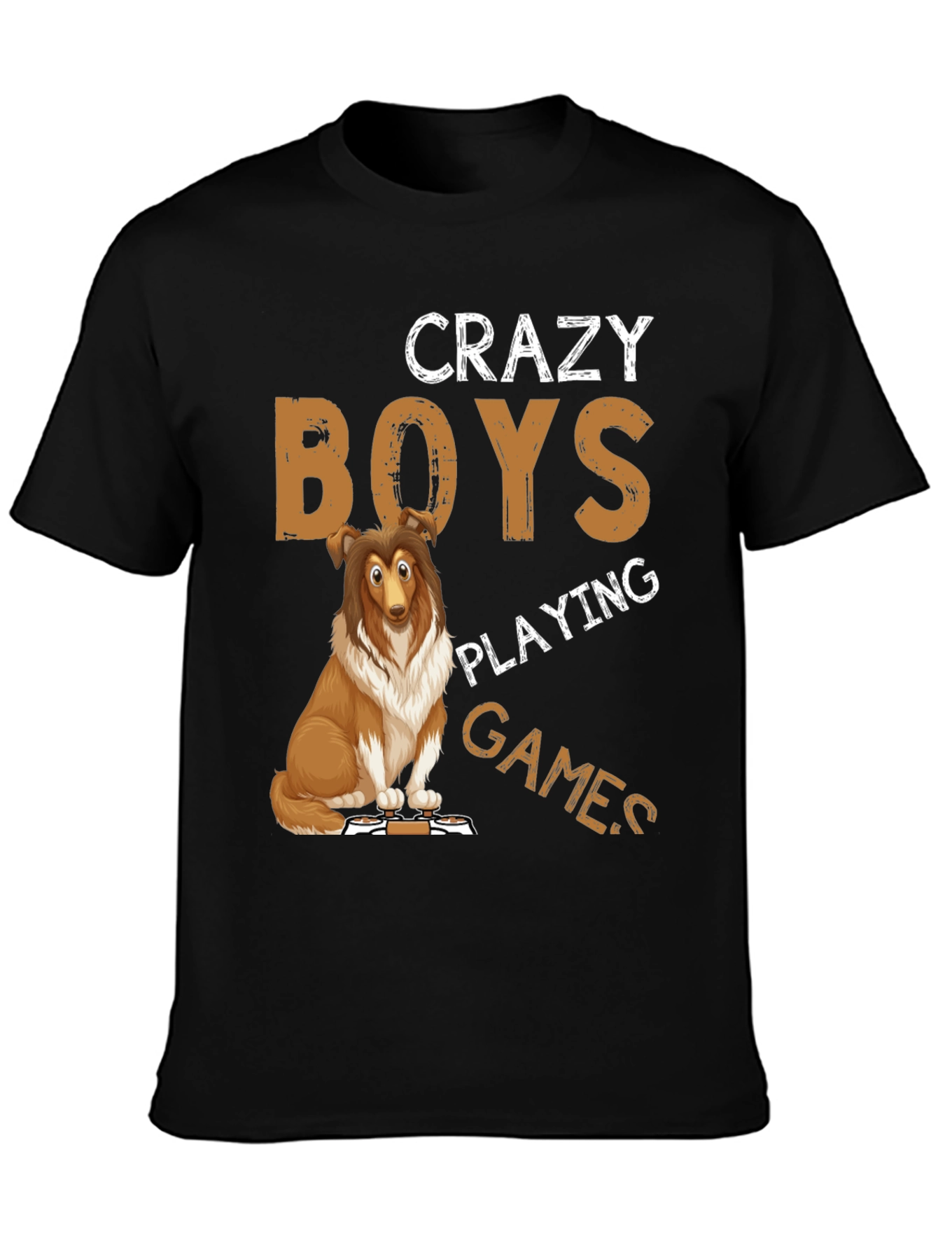 Crazy Boys Playing Games Dog T-Shirt
