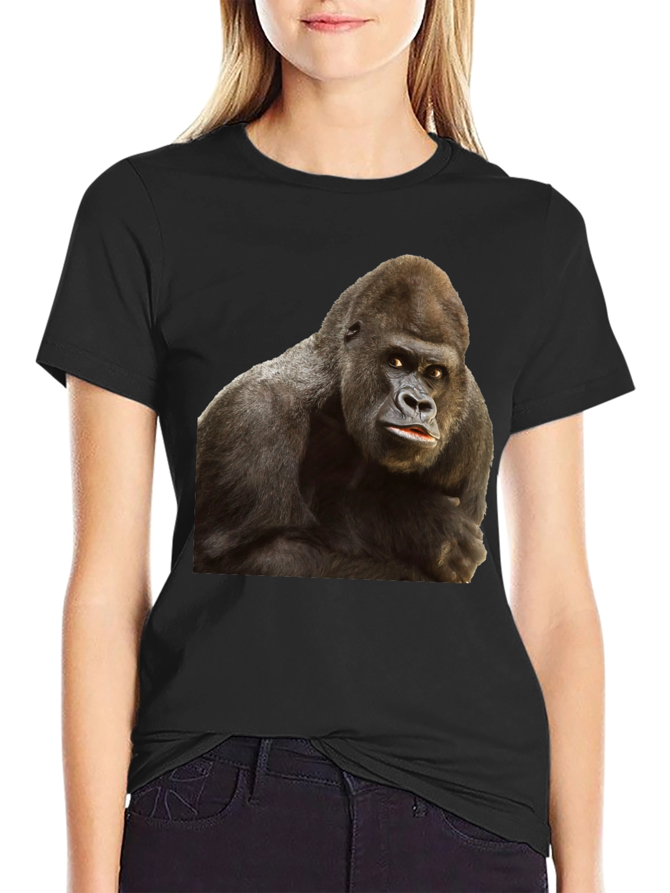Gorilla Graphic Black T-Shirt - Animal Lover Tee