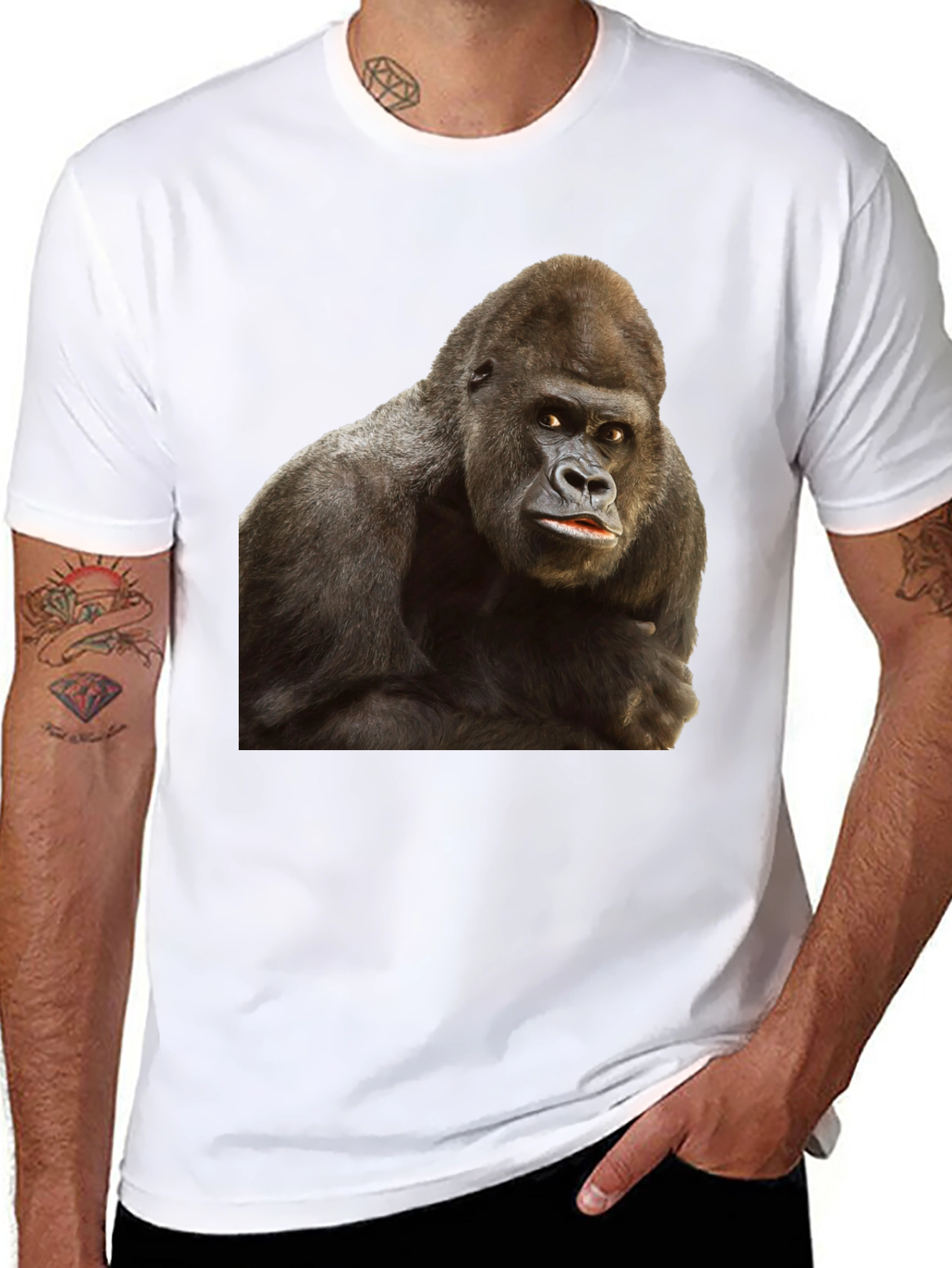 Gorilla Graphic Black T-Shirt - Animal Lover Tee