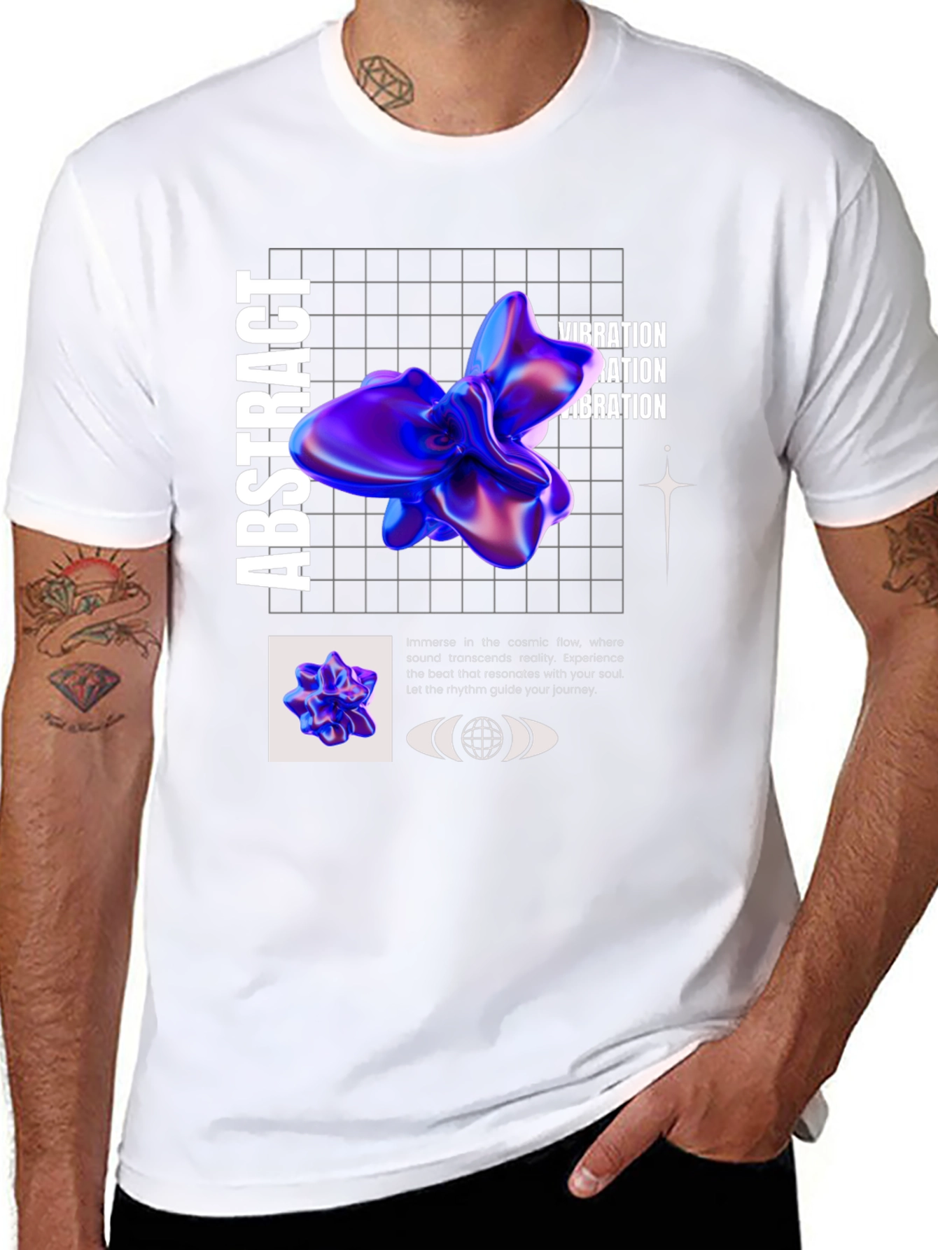 Abstract Vibration Graphic T-Shirt - Modern Style
