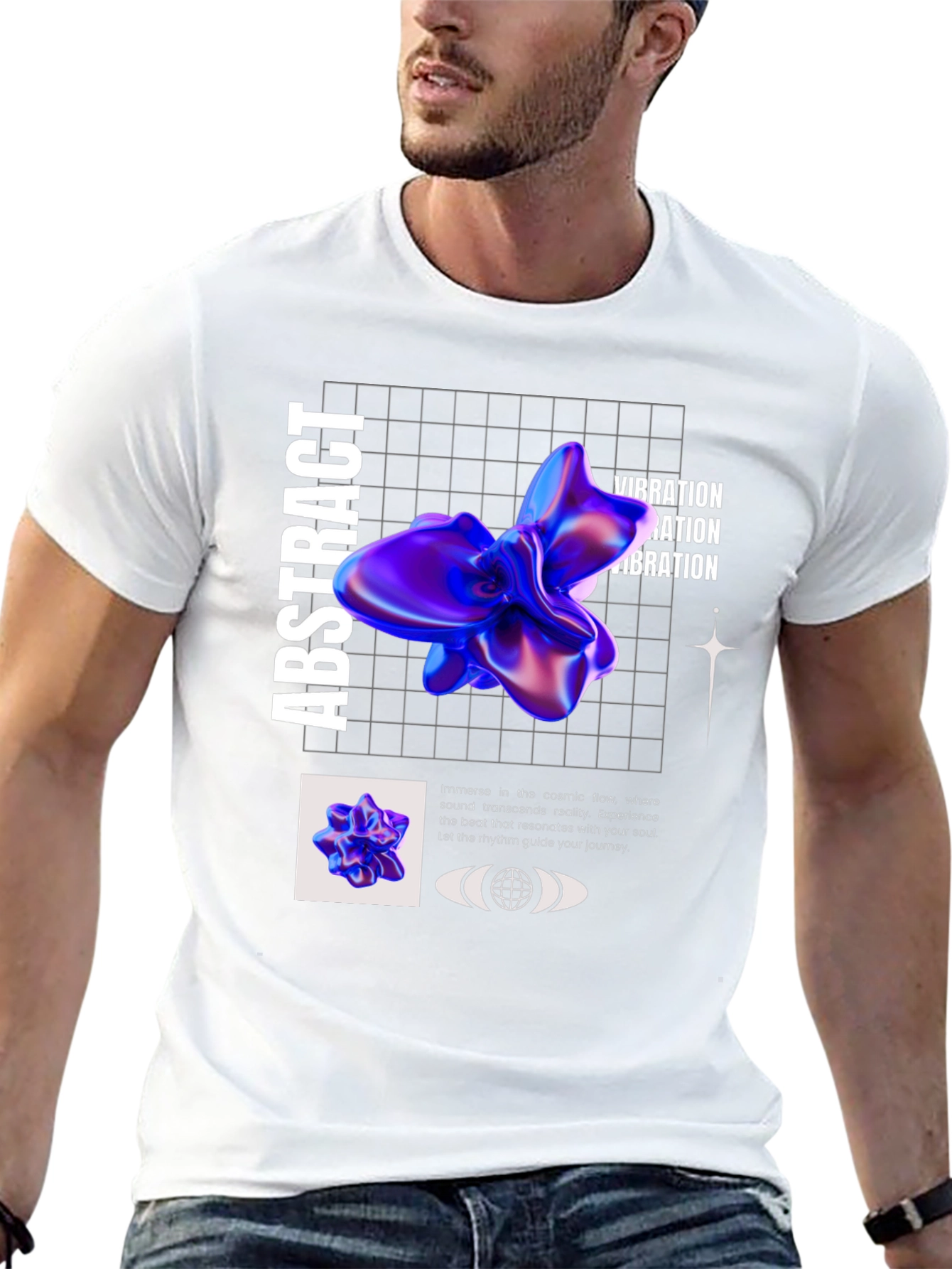 Abstract Vibration Graphic T-Shirt - Modern Style