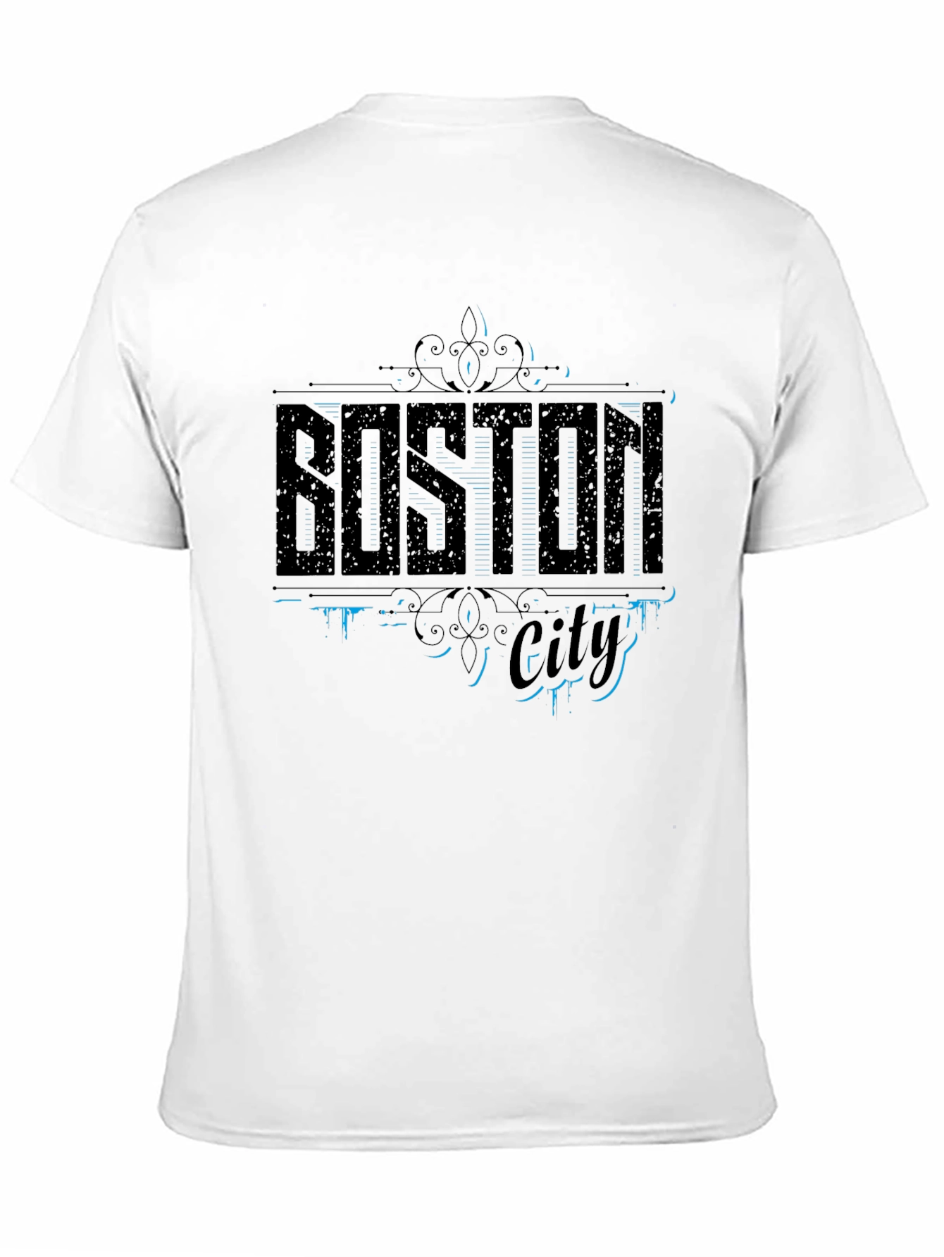 Boston City Graphic Print Mens Black T-Shirt