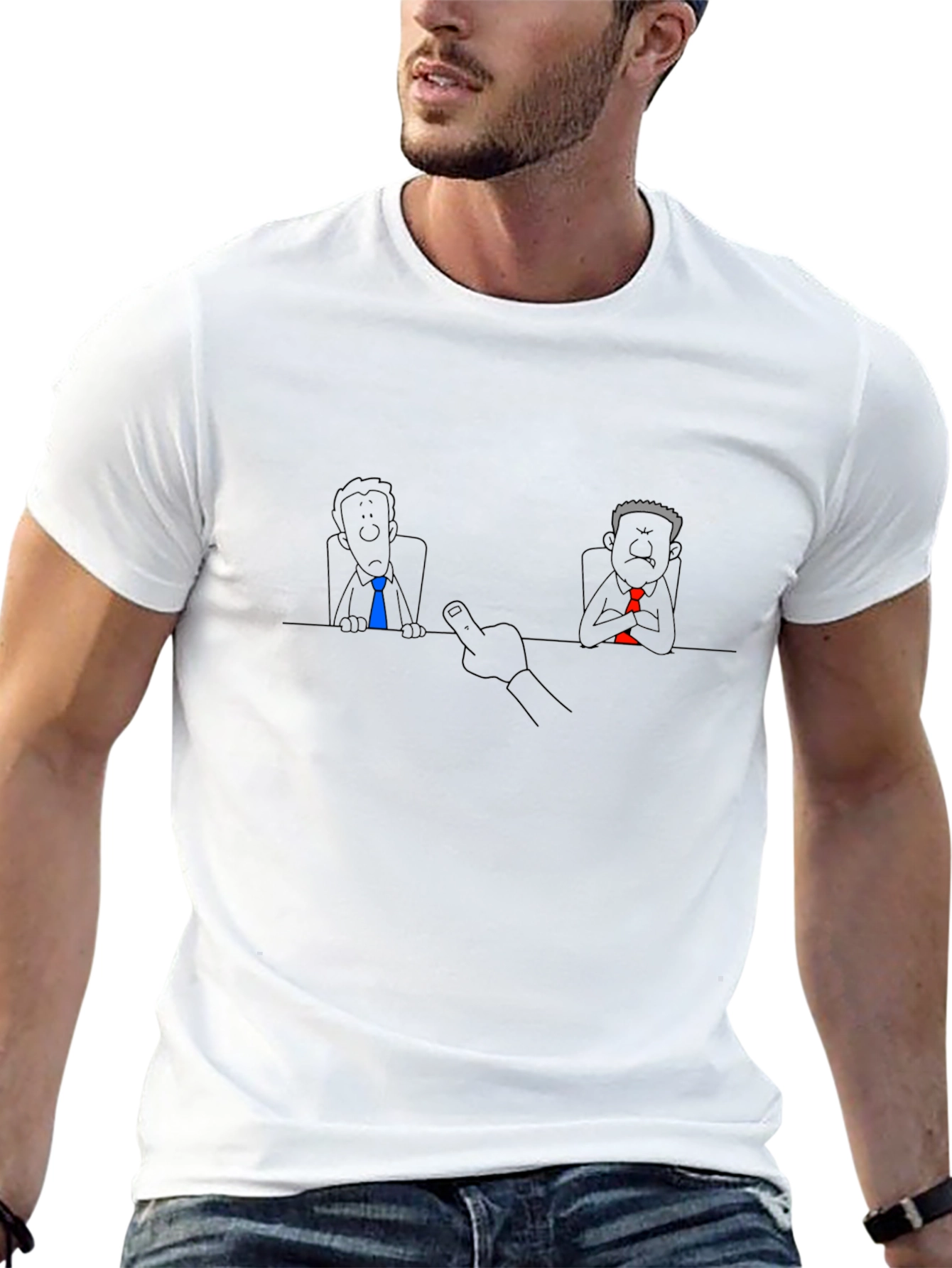 Funny Middle Finger Boss Meeting T-Shirt