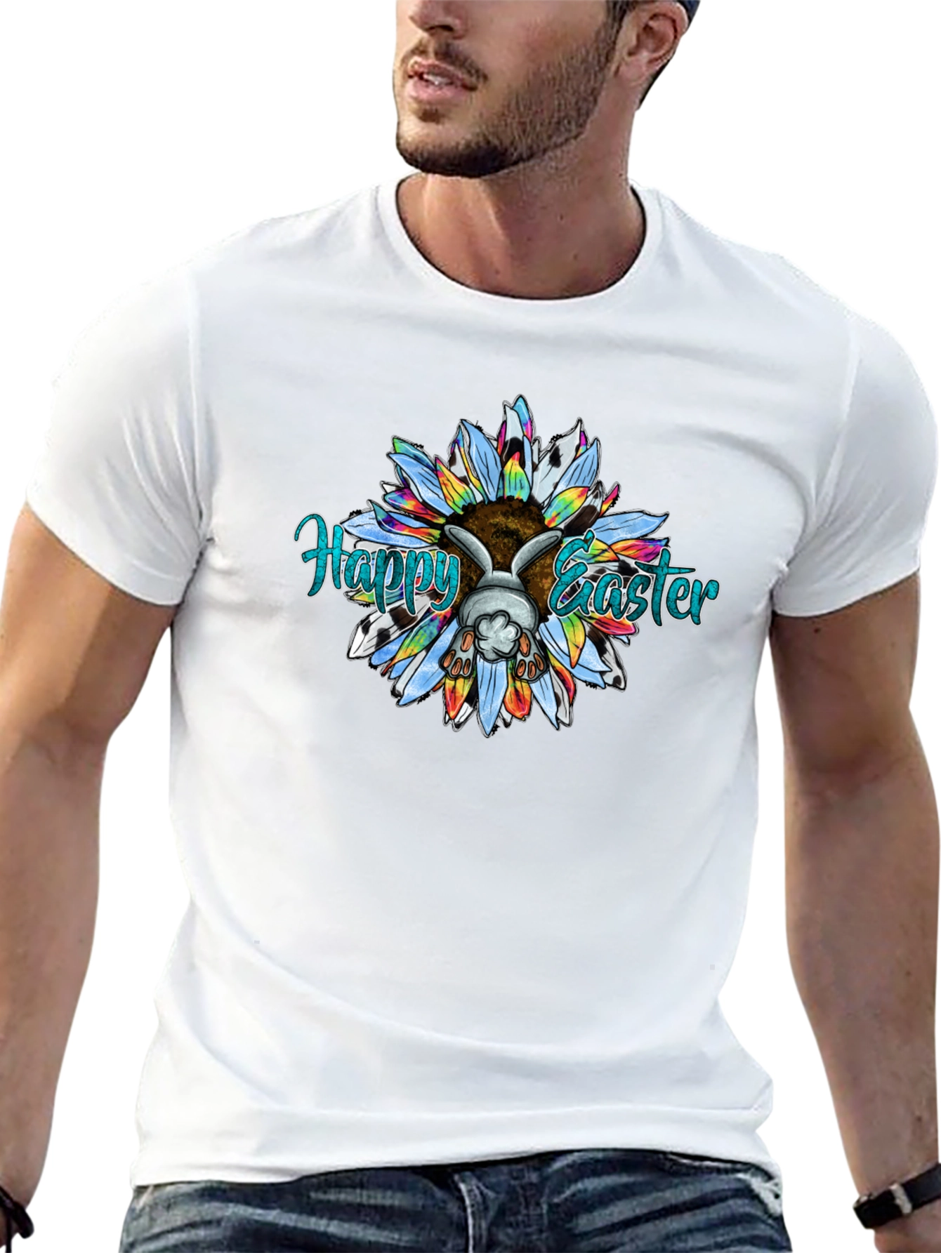 Happy Easter Bunny Sunflower T-Shirt