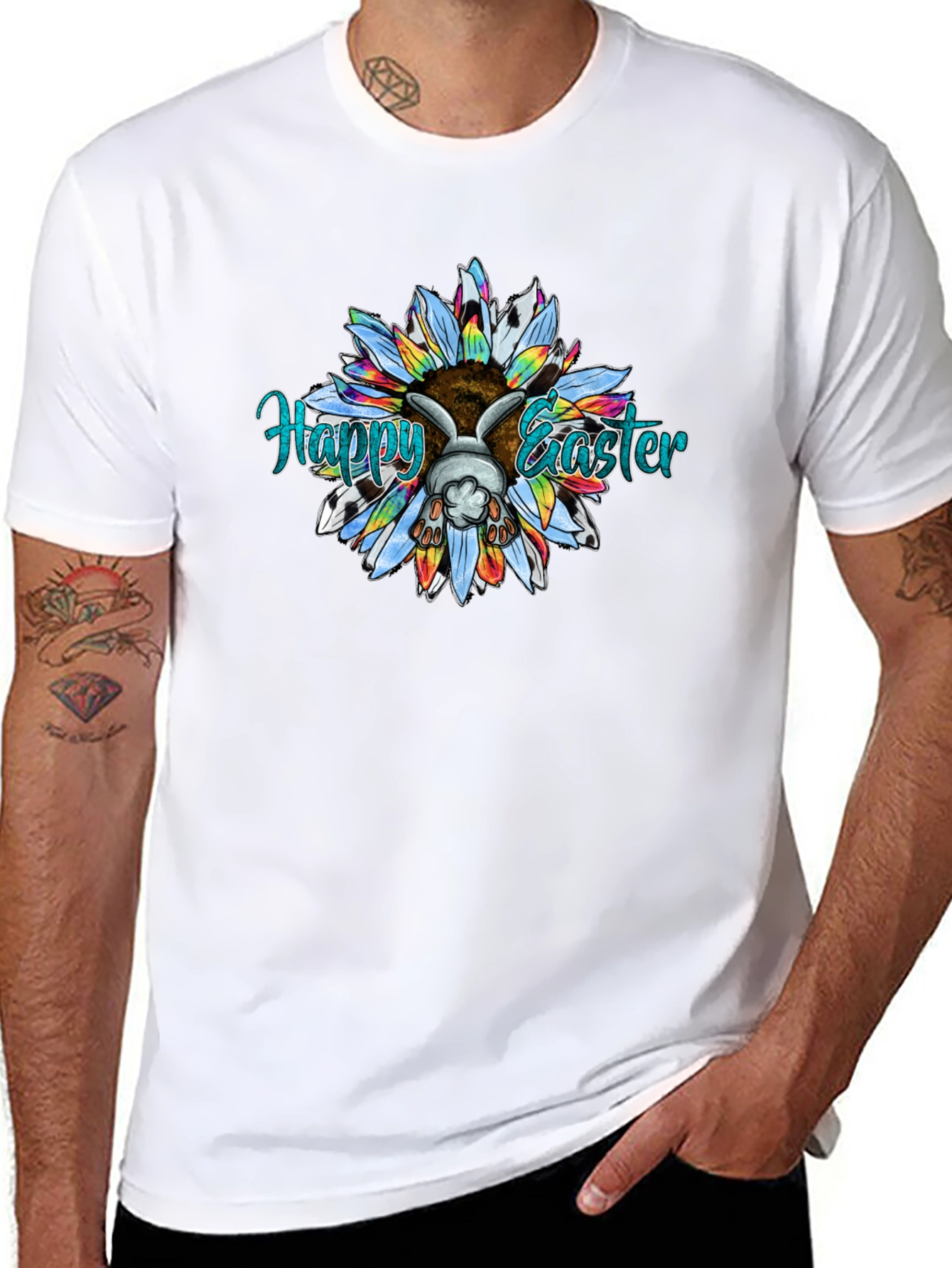 Happy Easter Bunny Sunflower T-Shirt