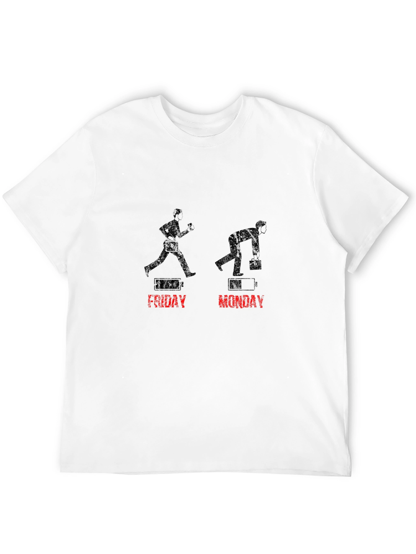 Friday vs Monday T-Shirt - Battery Life Funny Tee