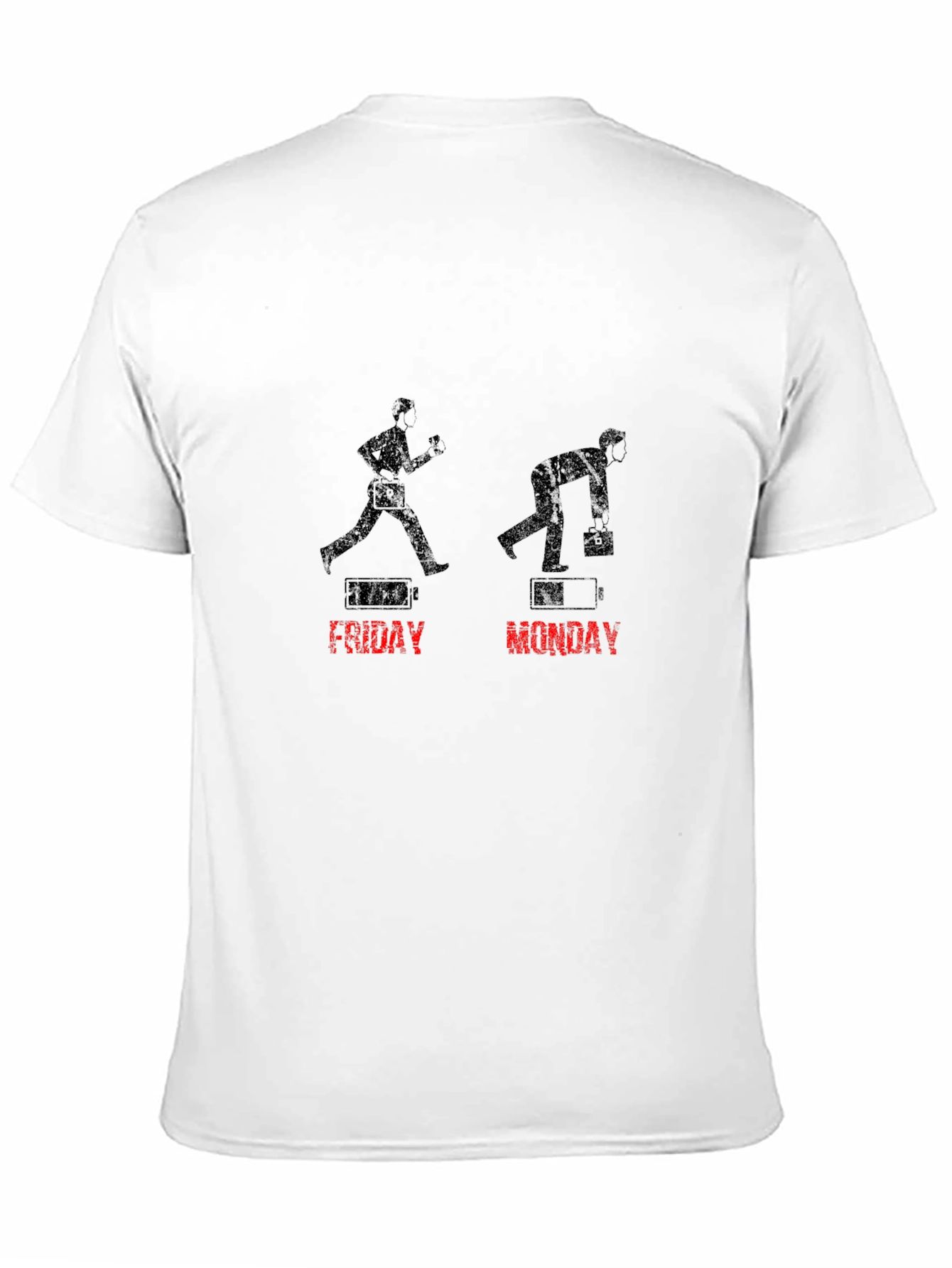 Friday vs Monday T-Shirt - Battery Life Funny Tee