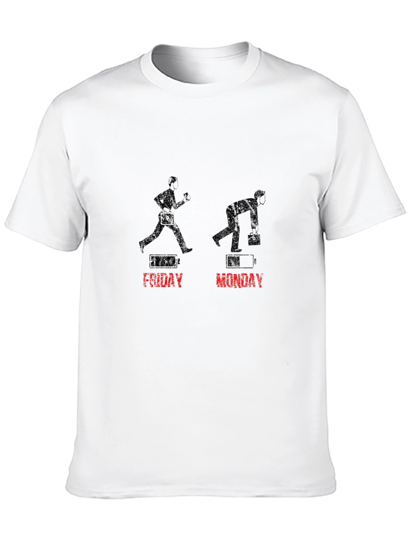 Friday vs Monday T-Shirt - Battery Life Funny Tee