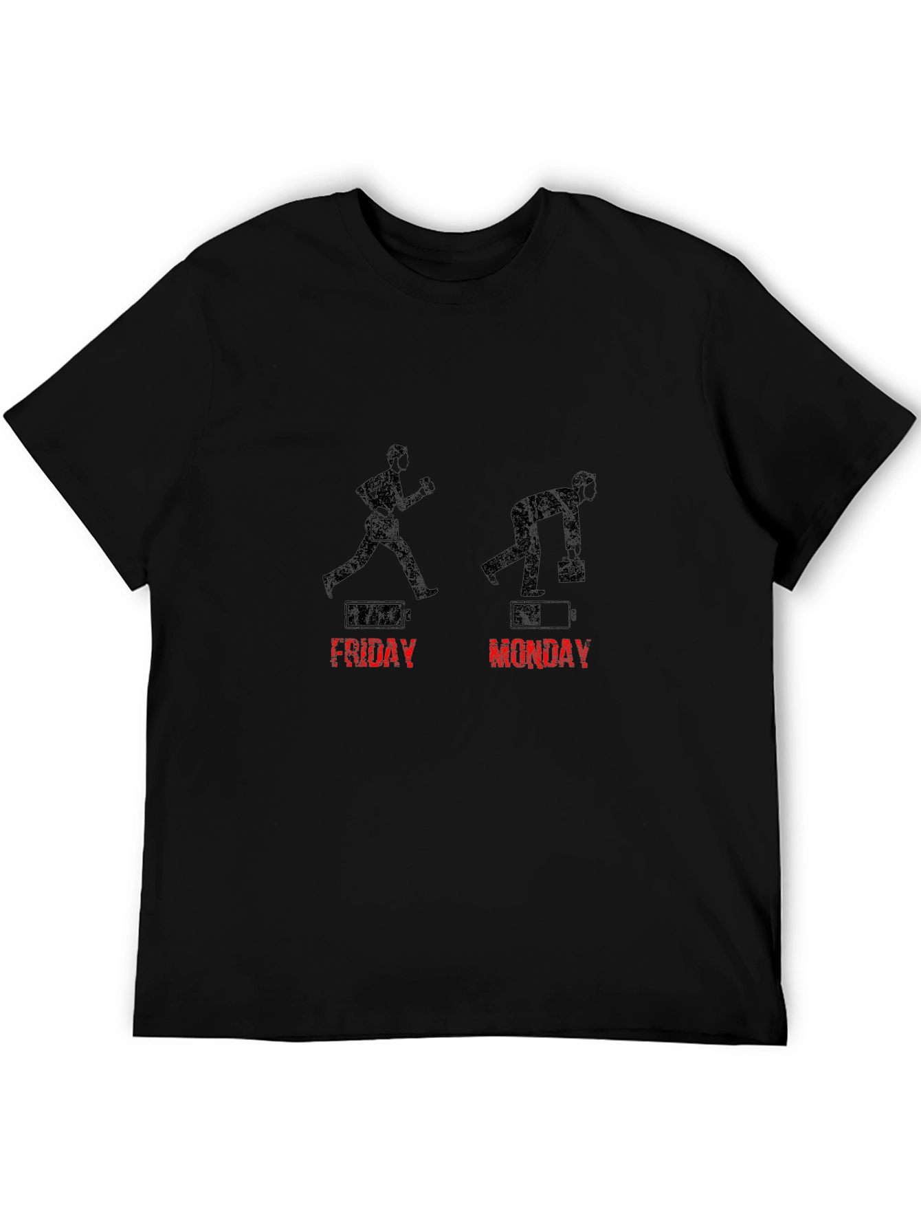 Friday vs Monday T-Shirt - Battery Life Funny Tee