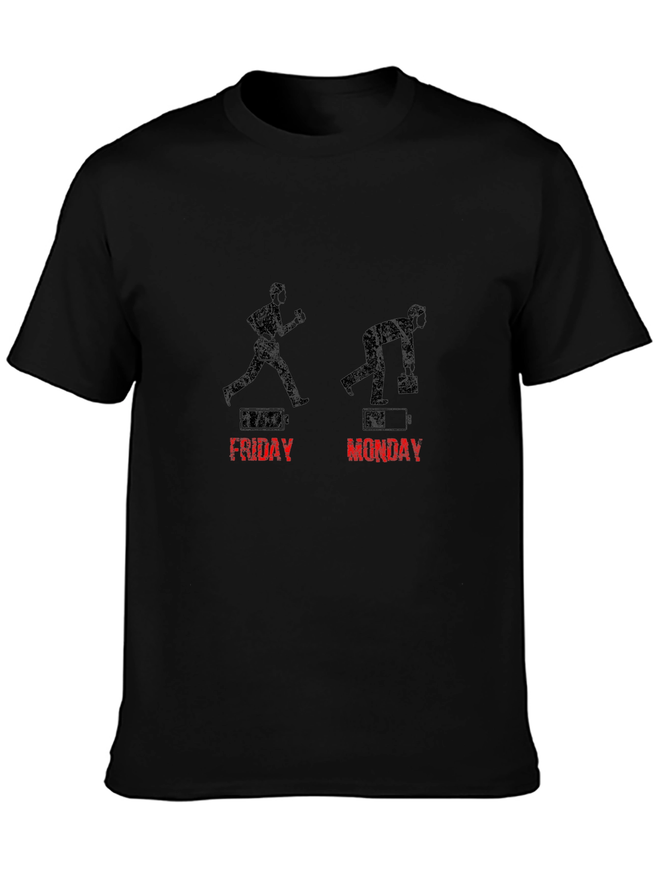 Friday vs Monday T-Shirt - Battery Life Funny Tee