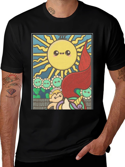 Kawaii Tarot Card Sun Graphic T-Shirt
