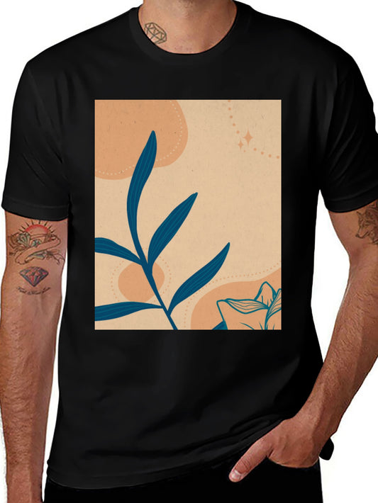 Botanical Graphic Tee - Artistic Mens T-Shirt