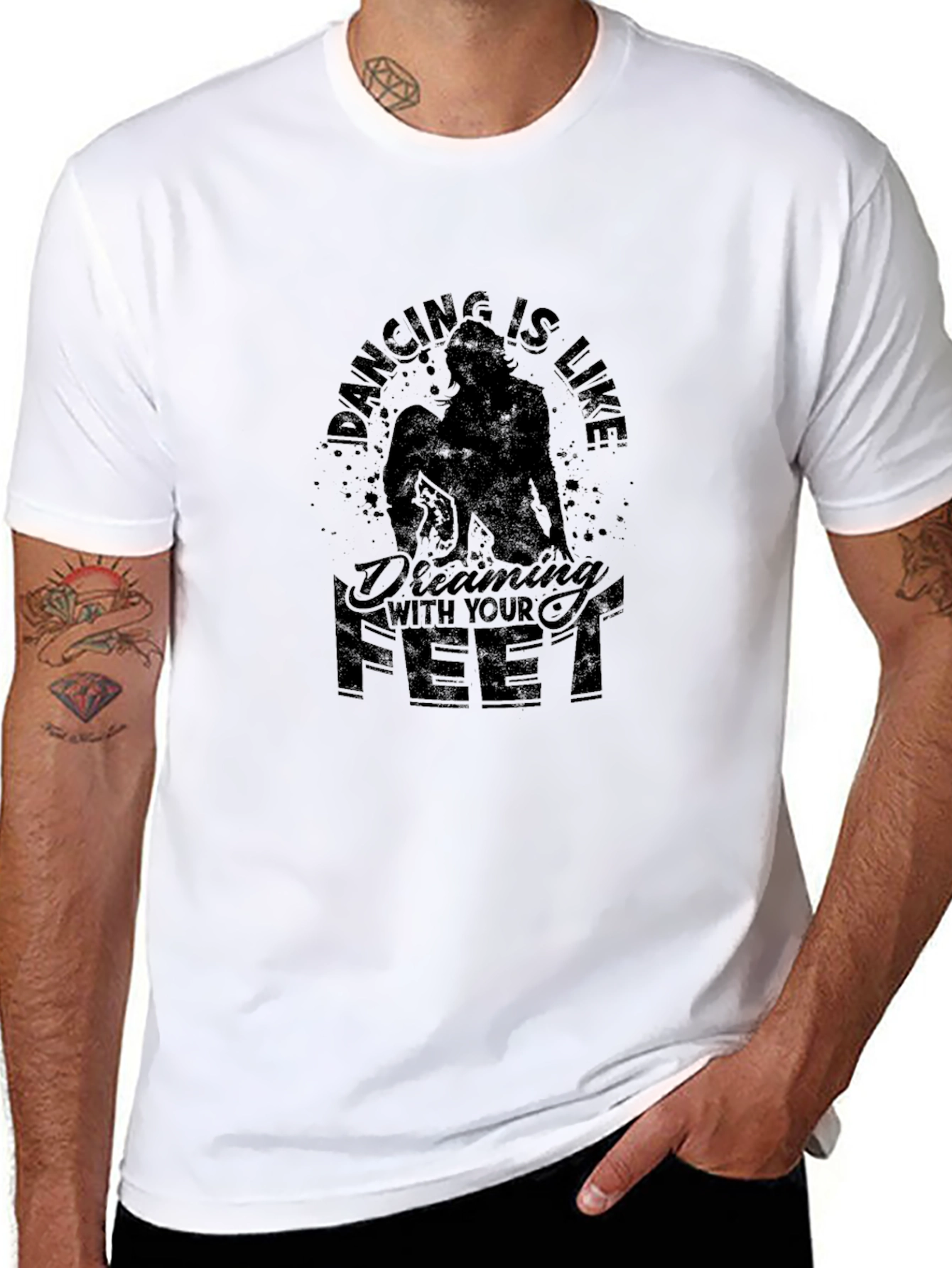 Dancing is Like Dreaming With Your Feet Black T-Shirt