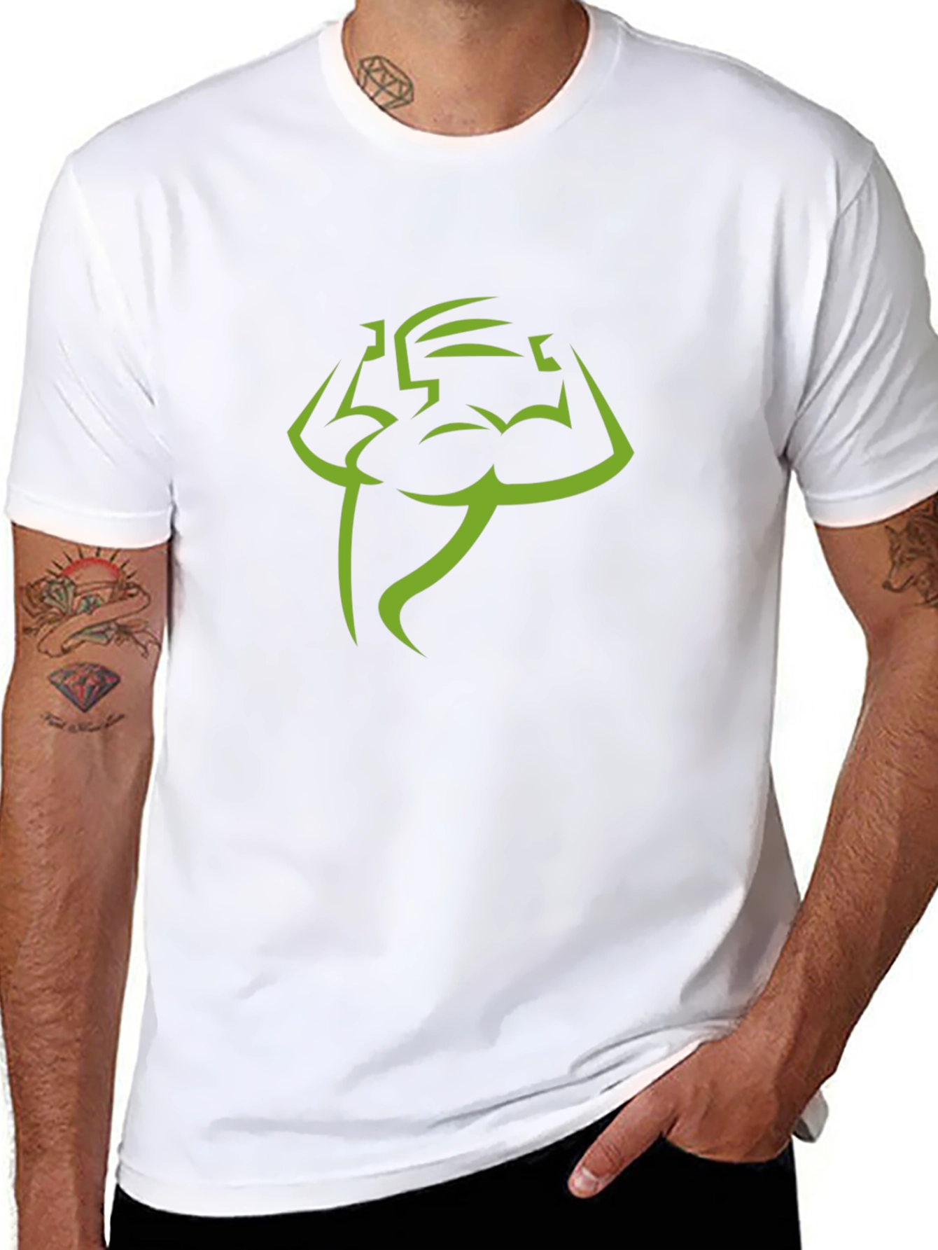 Muscle Man Black T-Shirt - Fitness Graphic Tee
