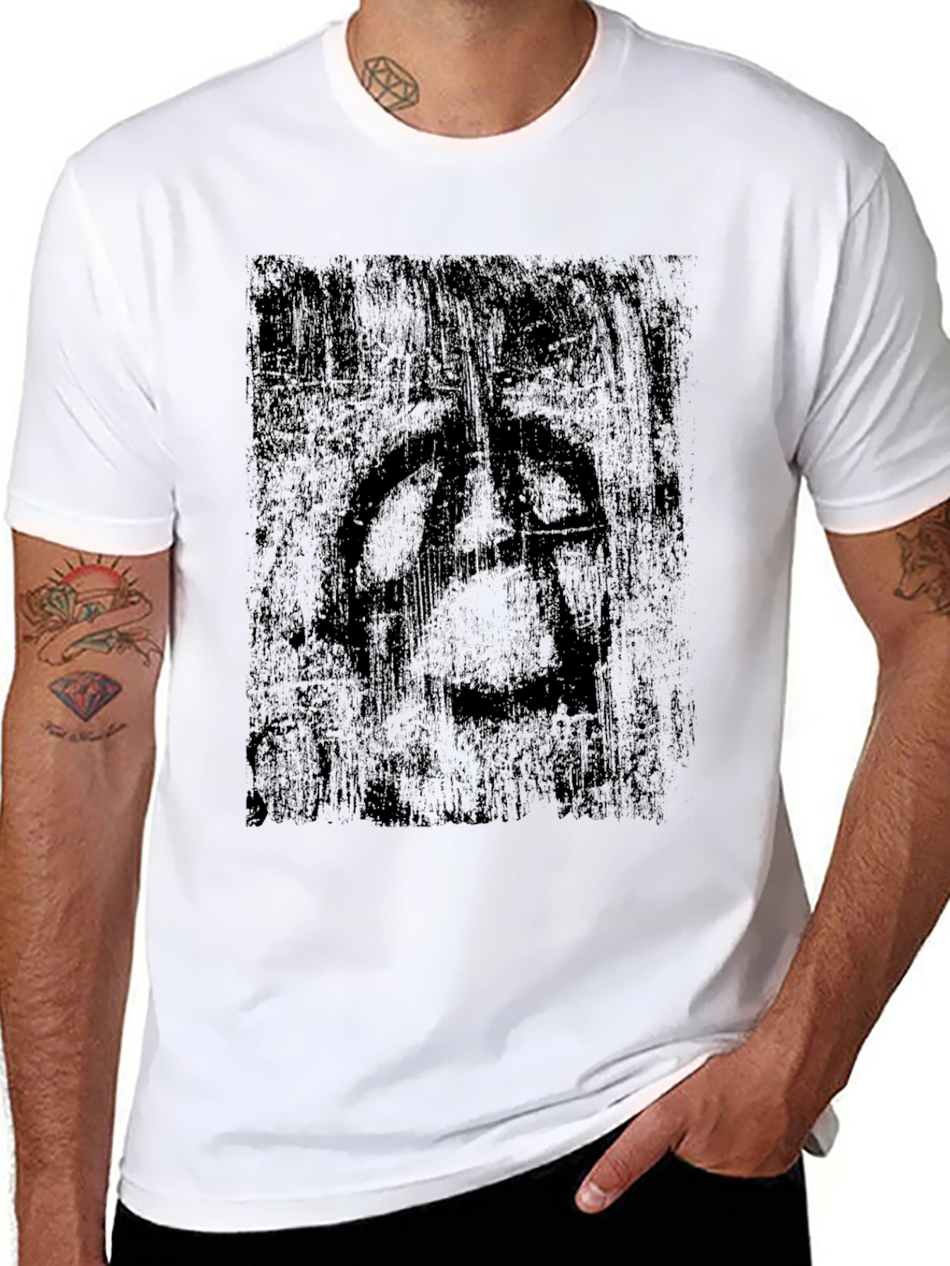 Distressed Graphic Black T-Shirt