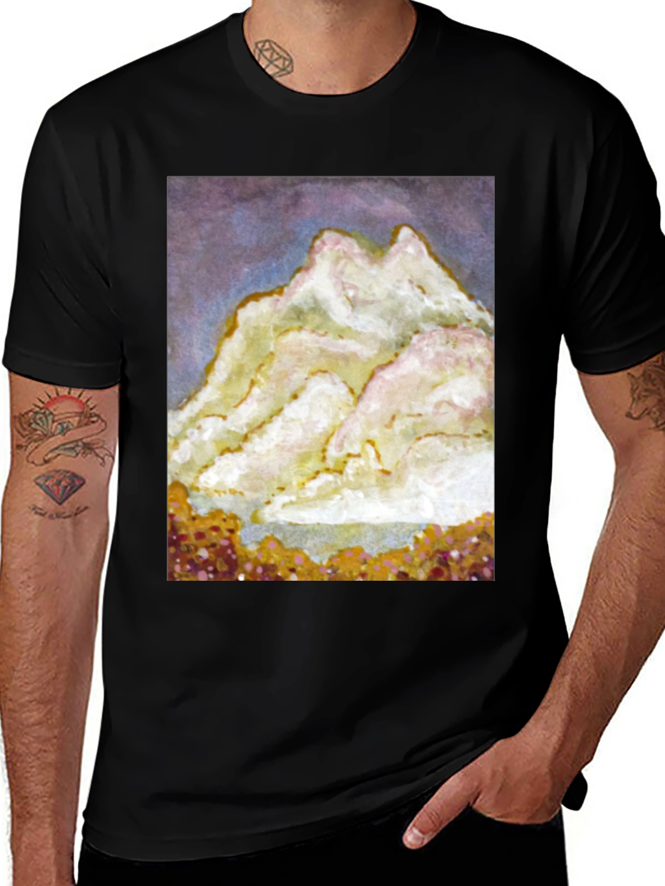 Mountain Painting T-Shirt - Artistic Tee