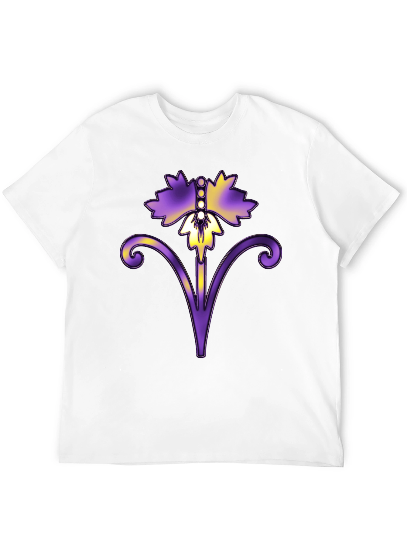 Floral Art Black T-Shirt