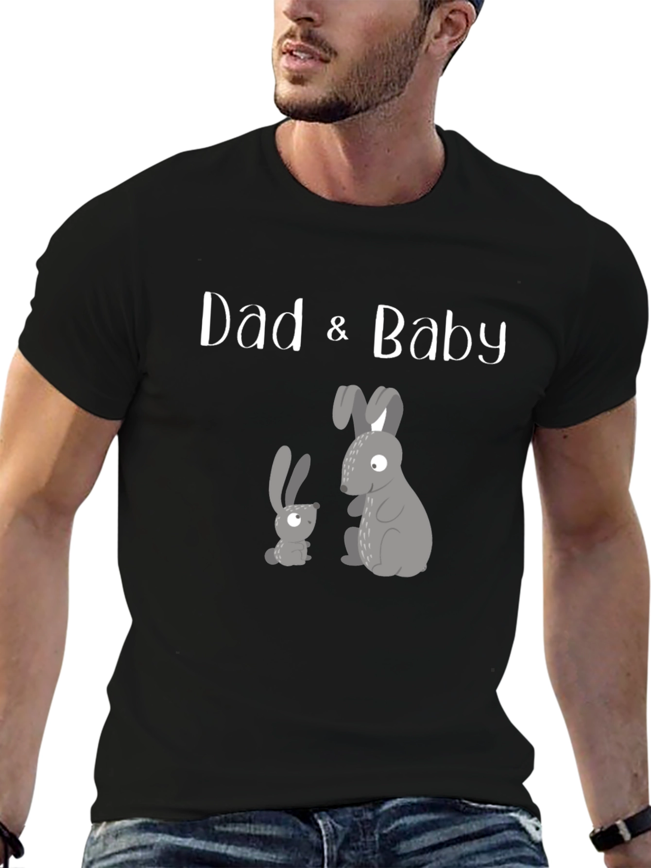 Dad & Baby Matching Bunny Graphic T-Shirt