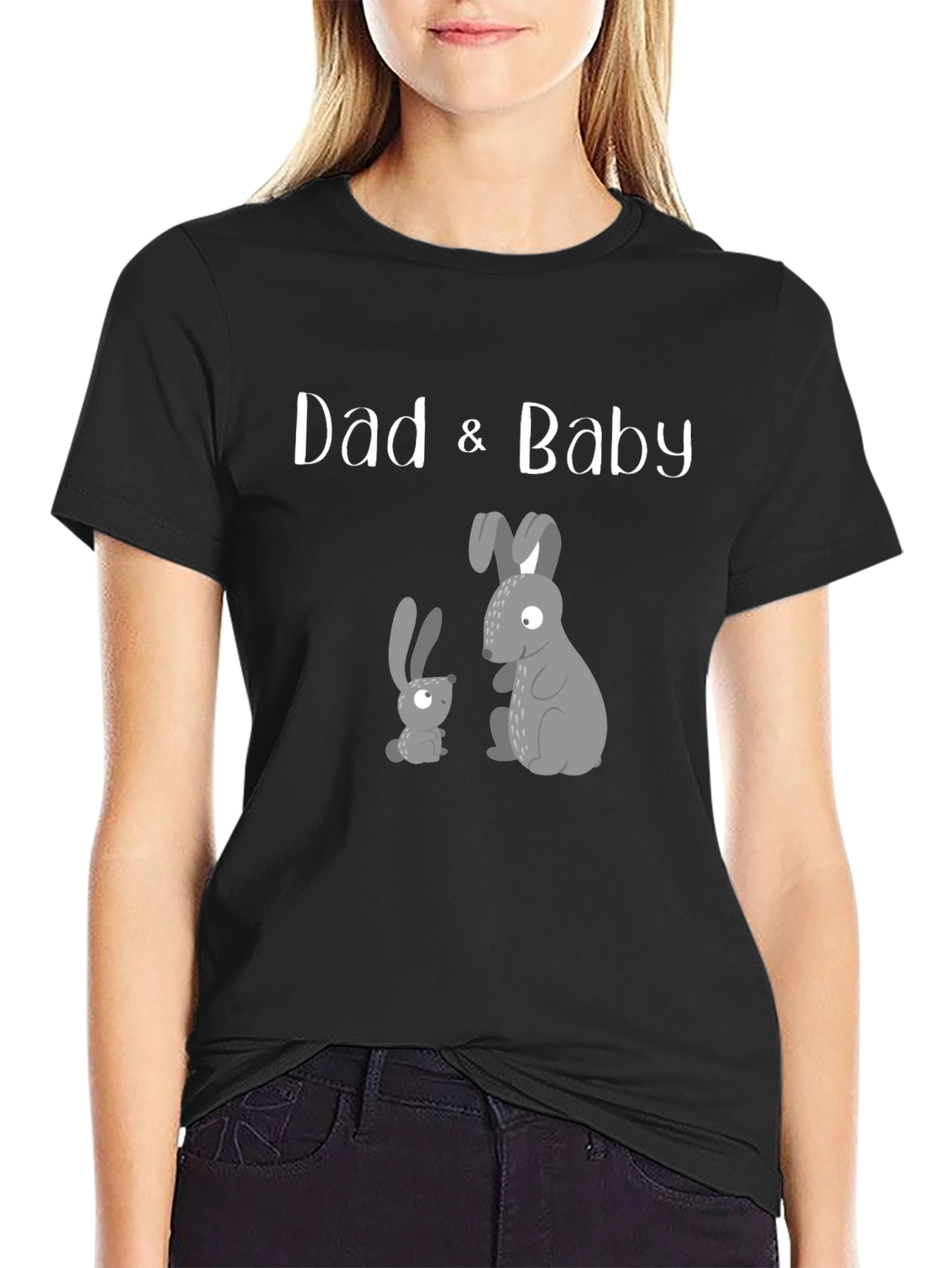 Dad & Baby Matching Bunny Graphic T-Shirt