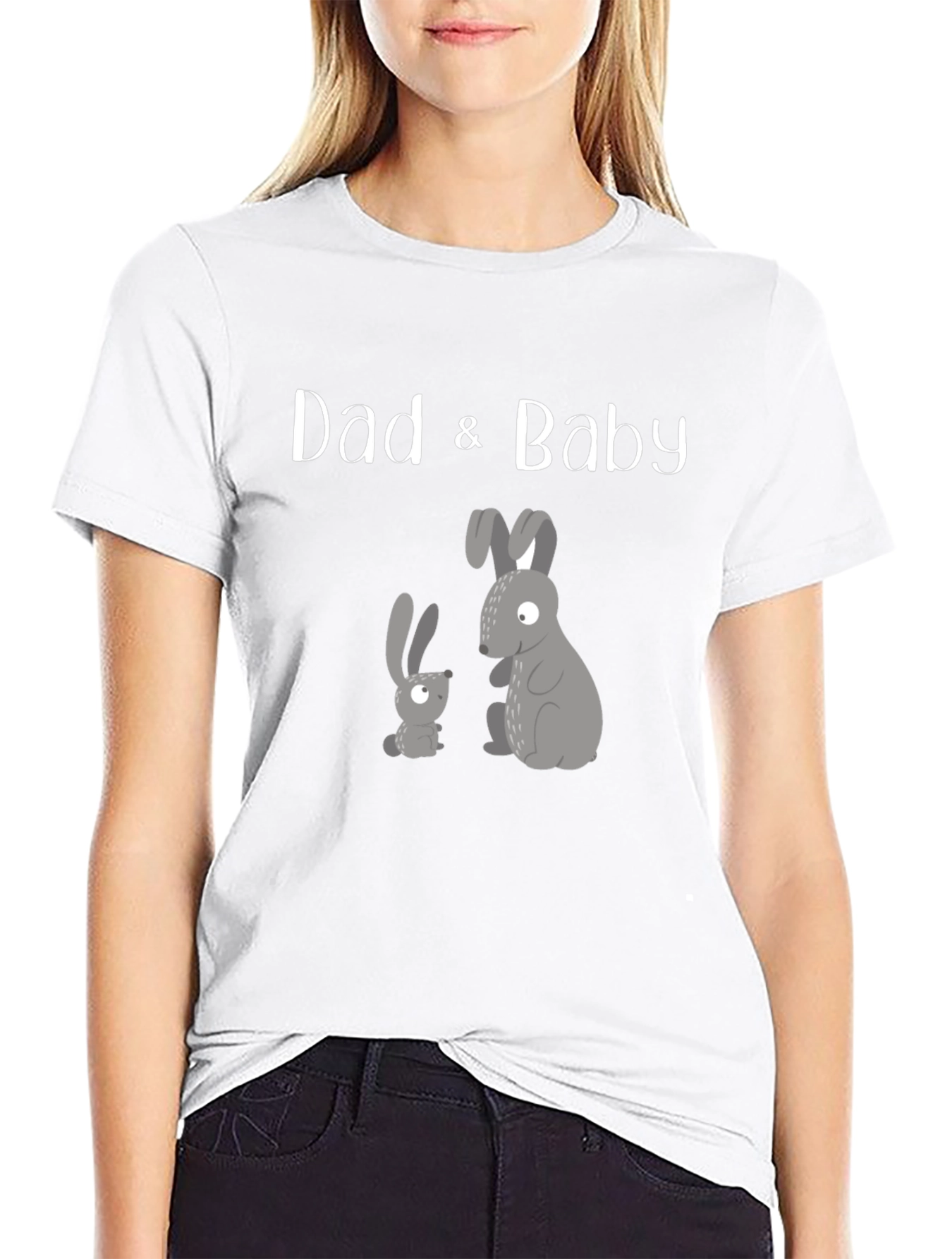 Dad & Baby Matching Bunny Graphic T-Shirt