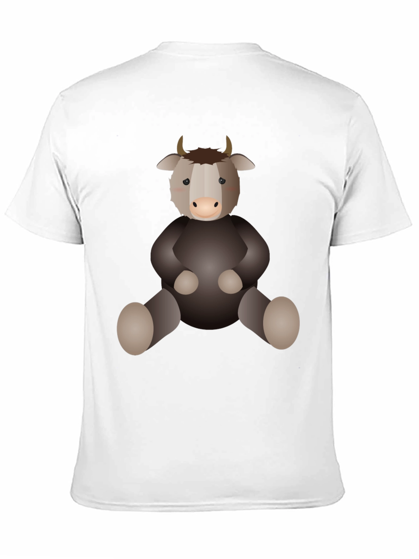 Cute Cartoon Yak Black T-Shirt