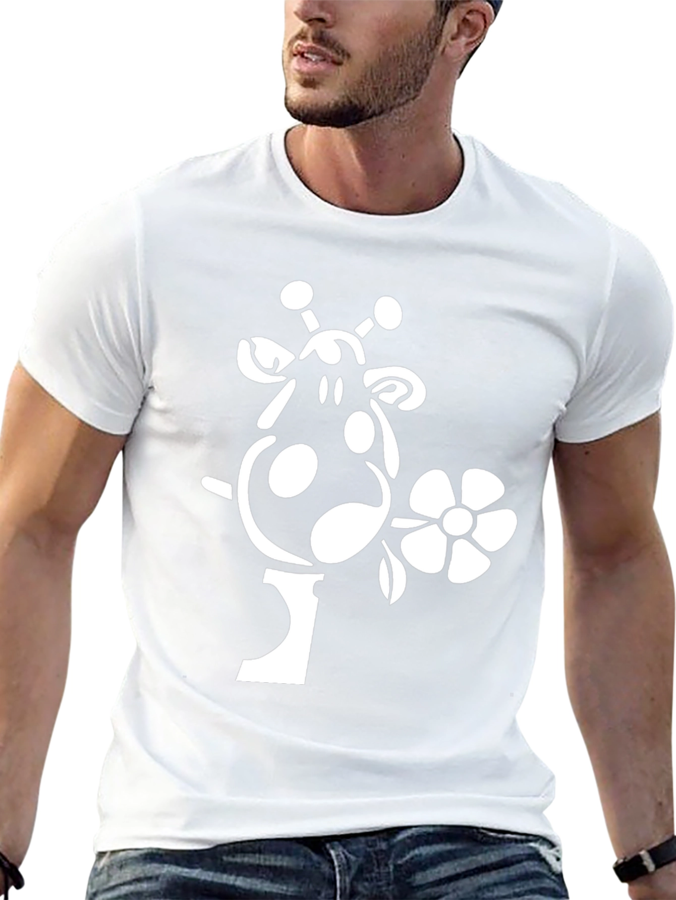 Giraffe Flower Graphic Tee