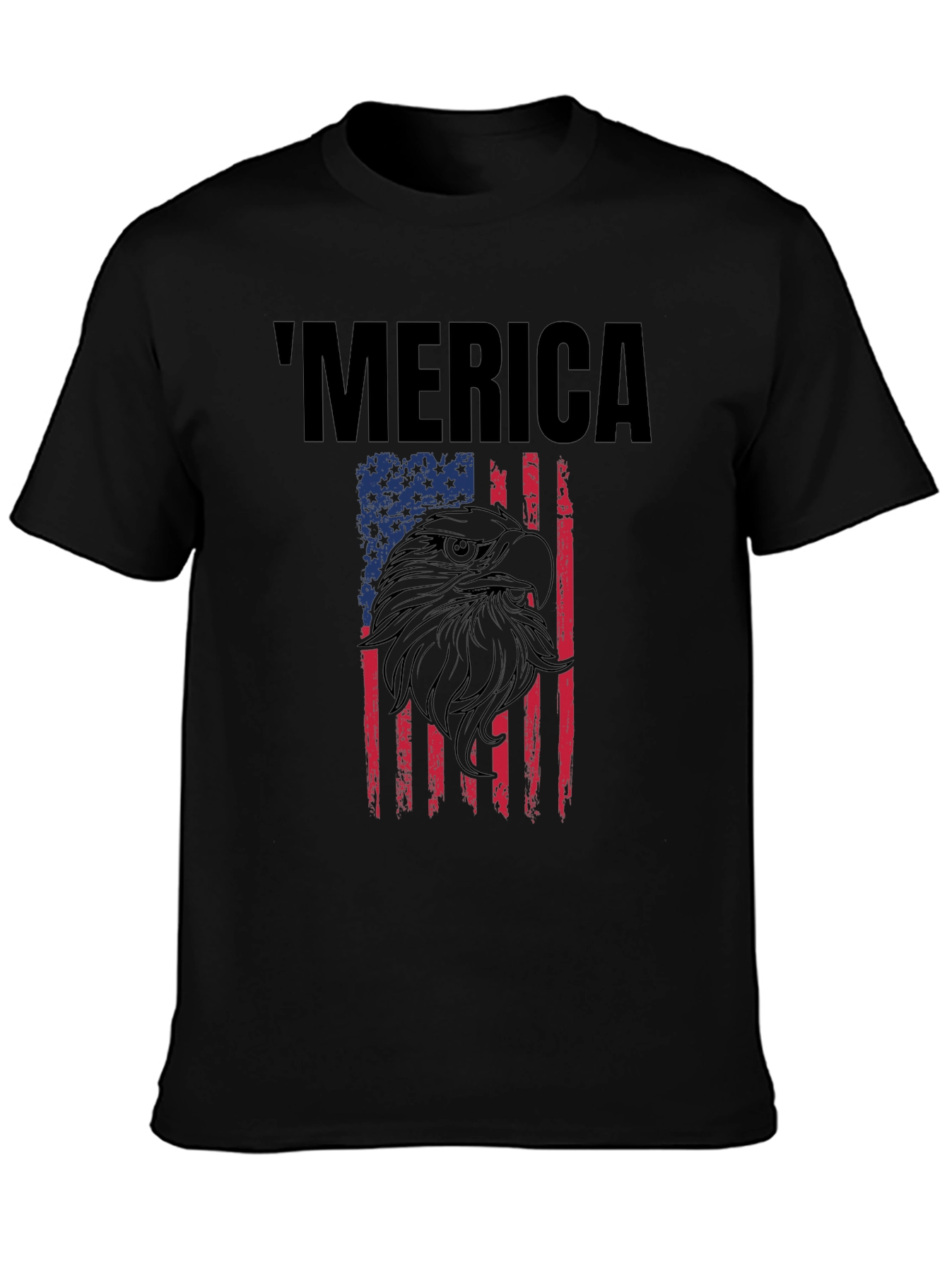 Patriotic Merica Eagle Flag Graphic T-Shirt