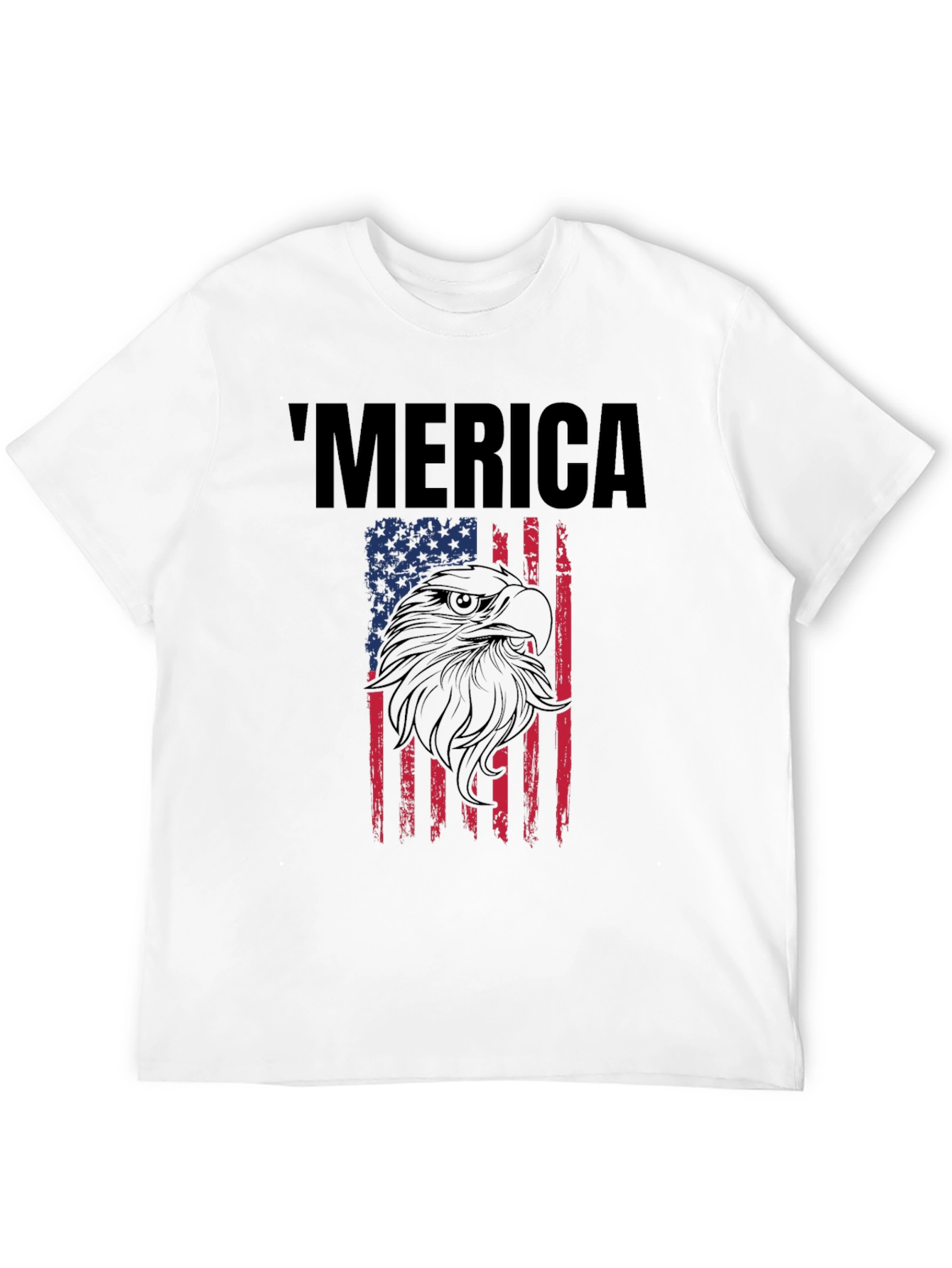 Patriotic Merica Eagle Flag Graphic T-Shirt
