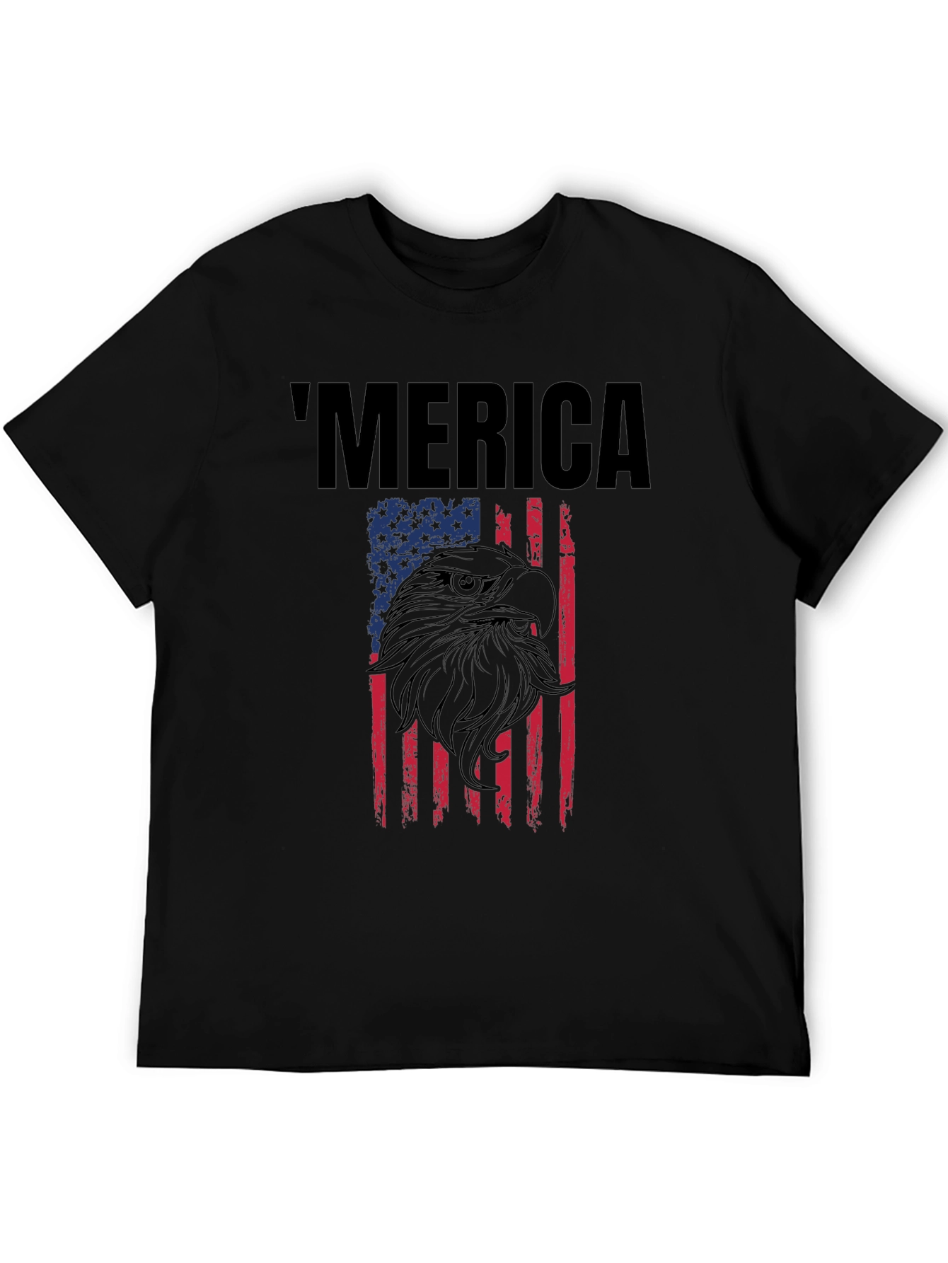 Patriotic Merica Eagle Flag Graphic T-Shirt