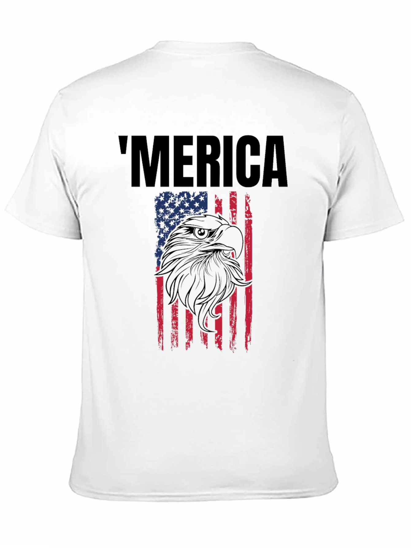 Patriotic Merica Eagle Flag Graphic T-Shirt