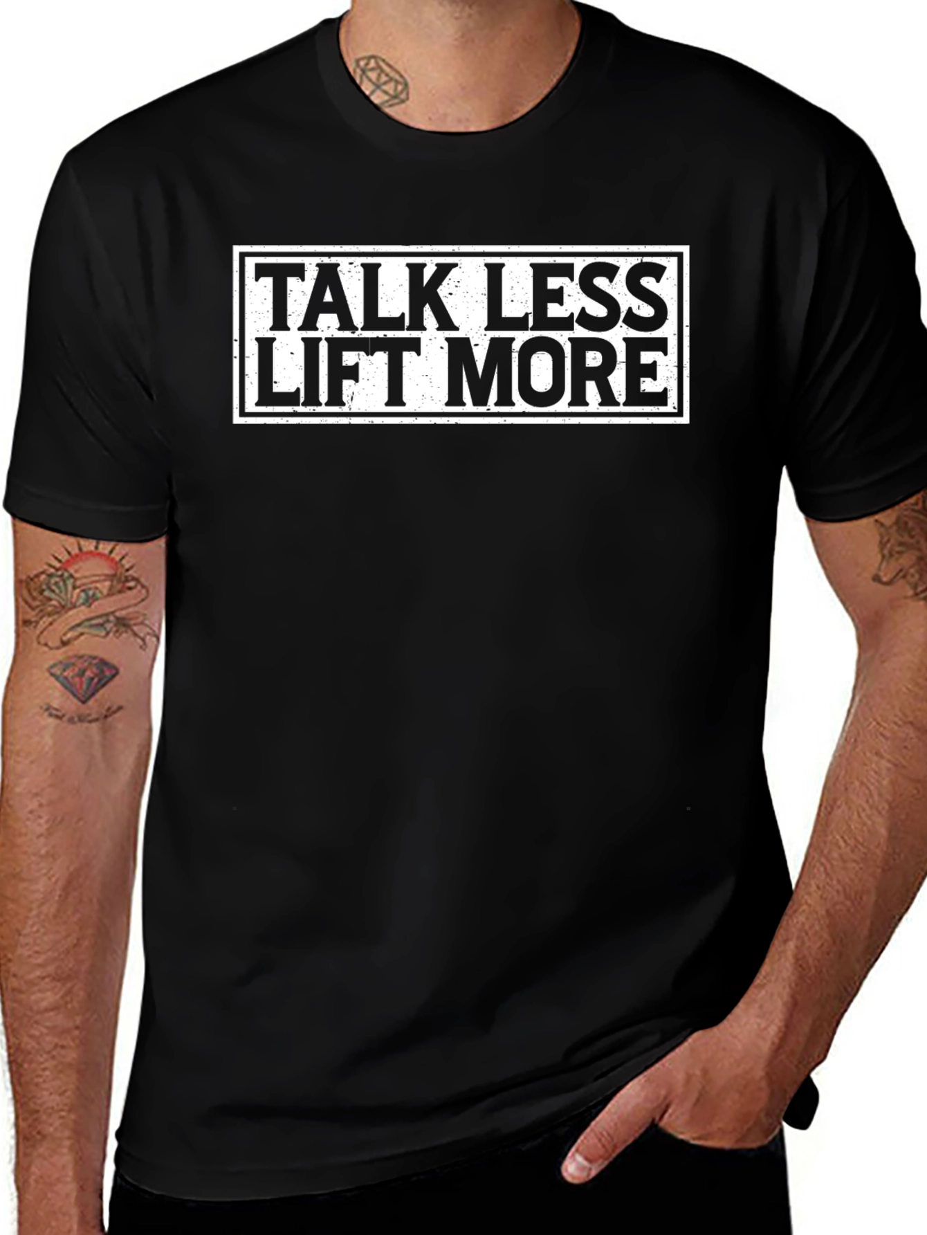 Talk Less Lift More Black Graphic T-Shirt