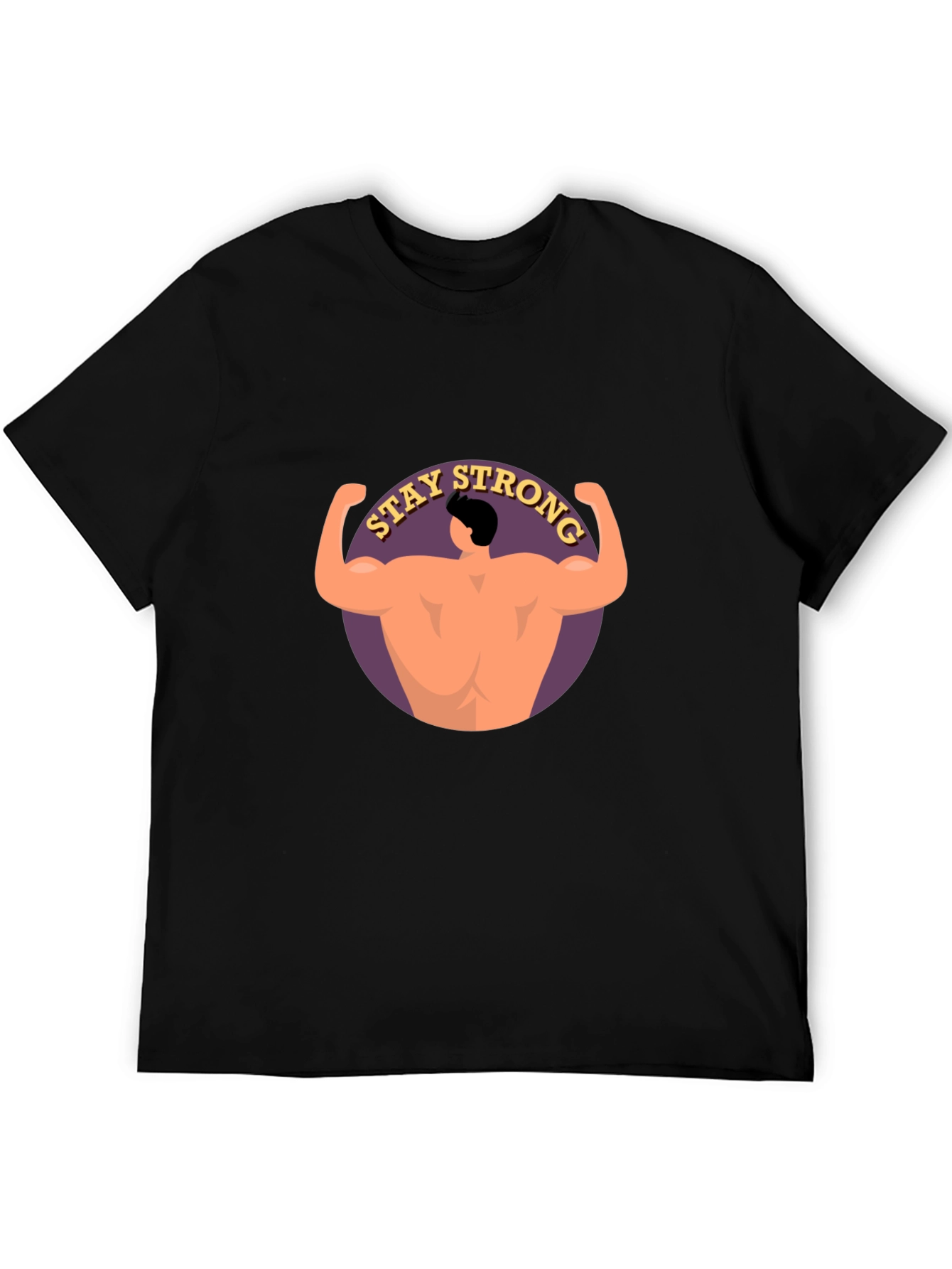 Stay Strong Graphic Print Black T-Shirt