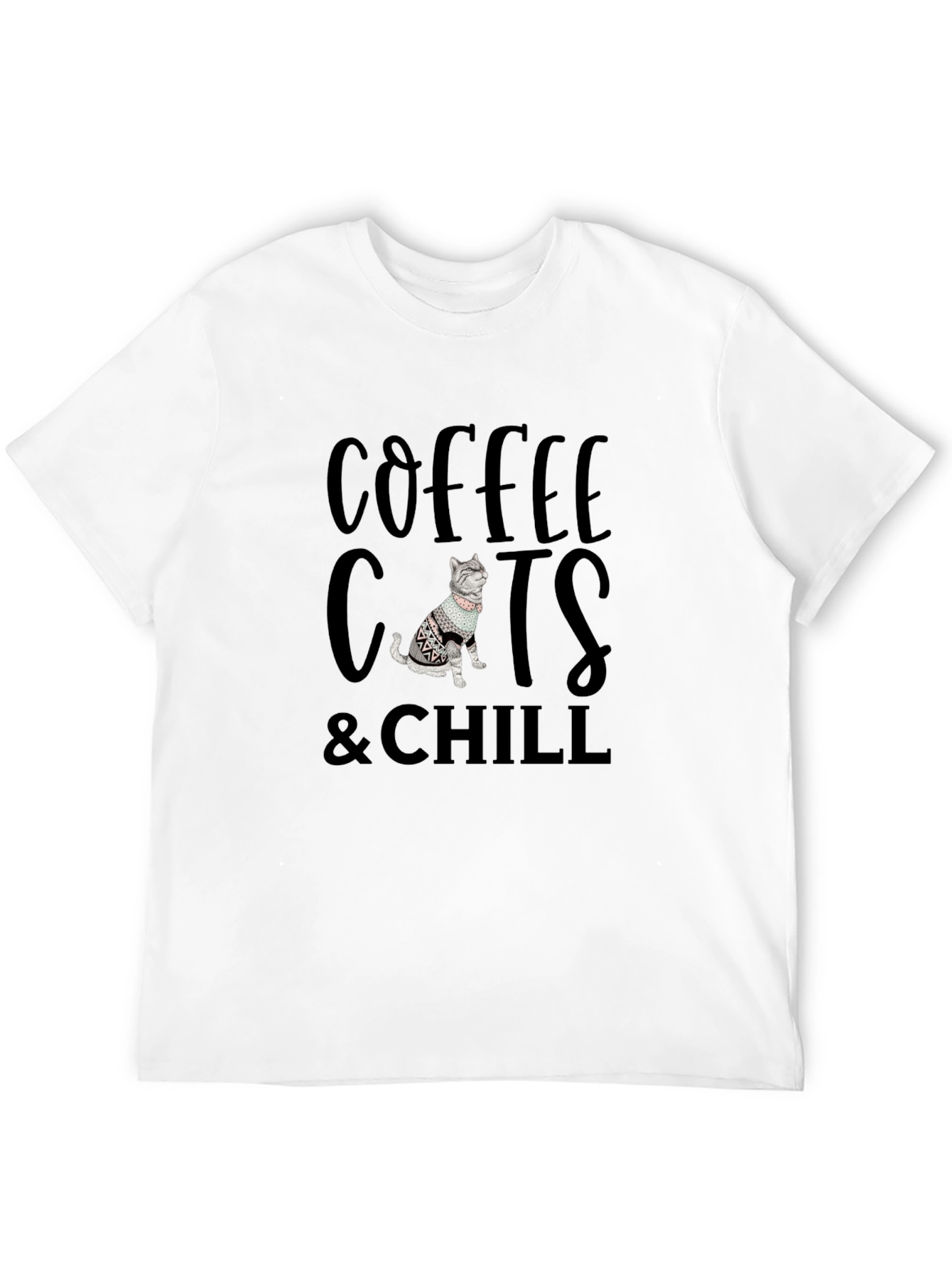 Coffee Cats & Chill Black Graphic Tee