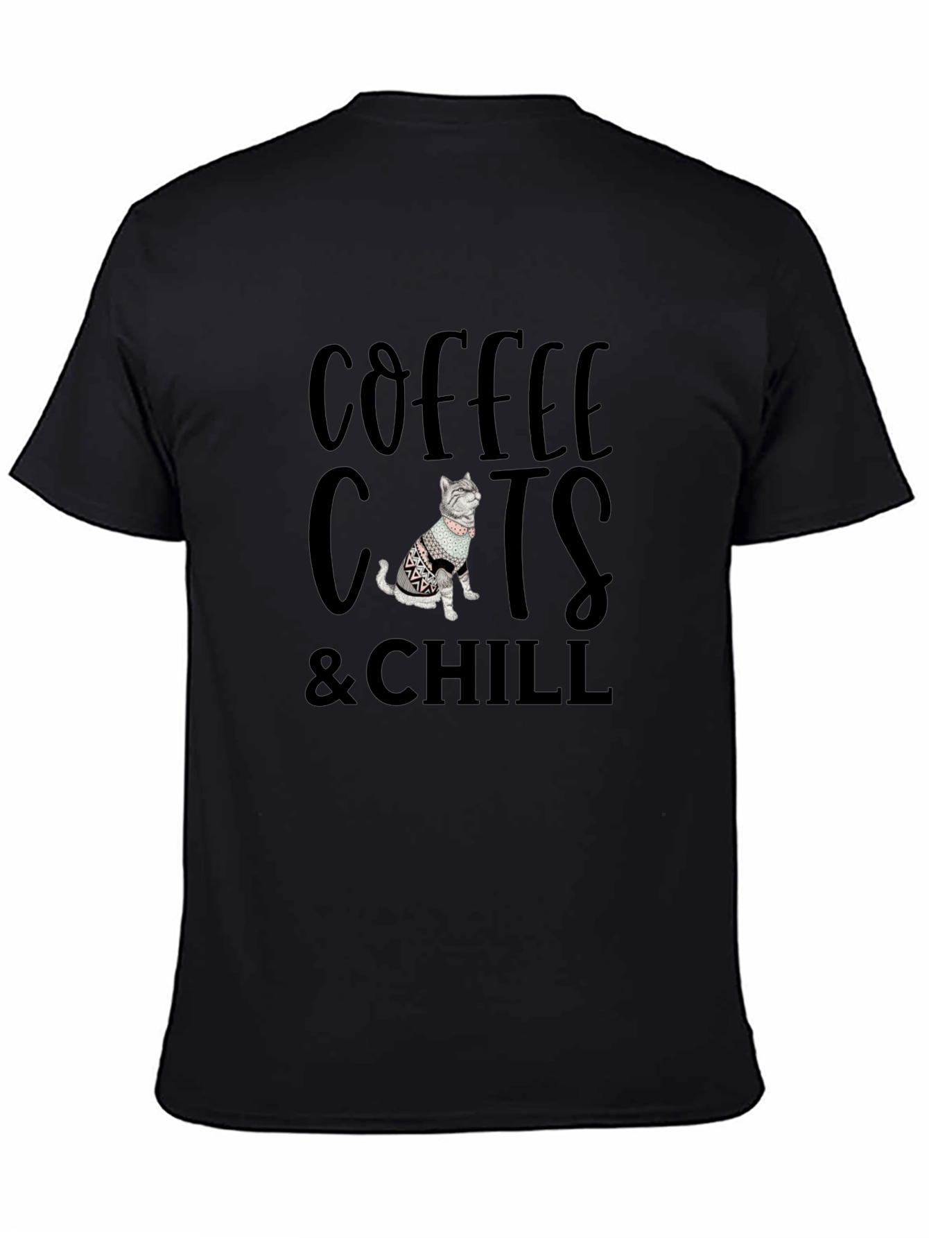 Coffee Cats & Chill Black Graphic Tee