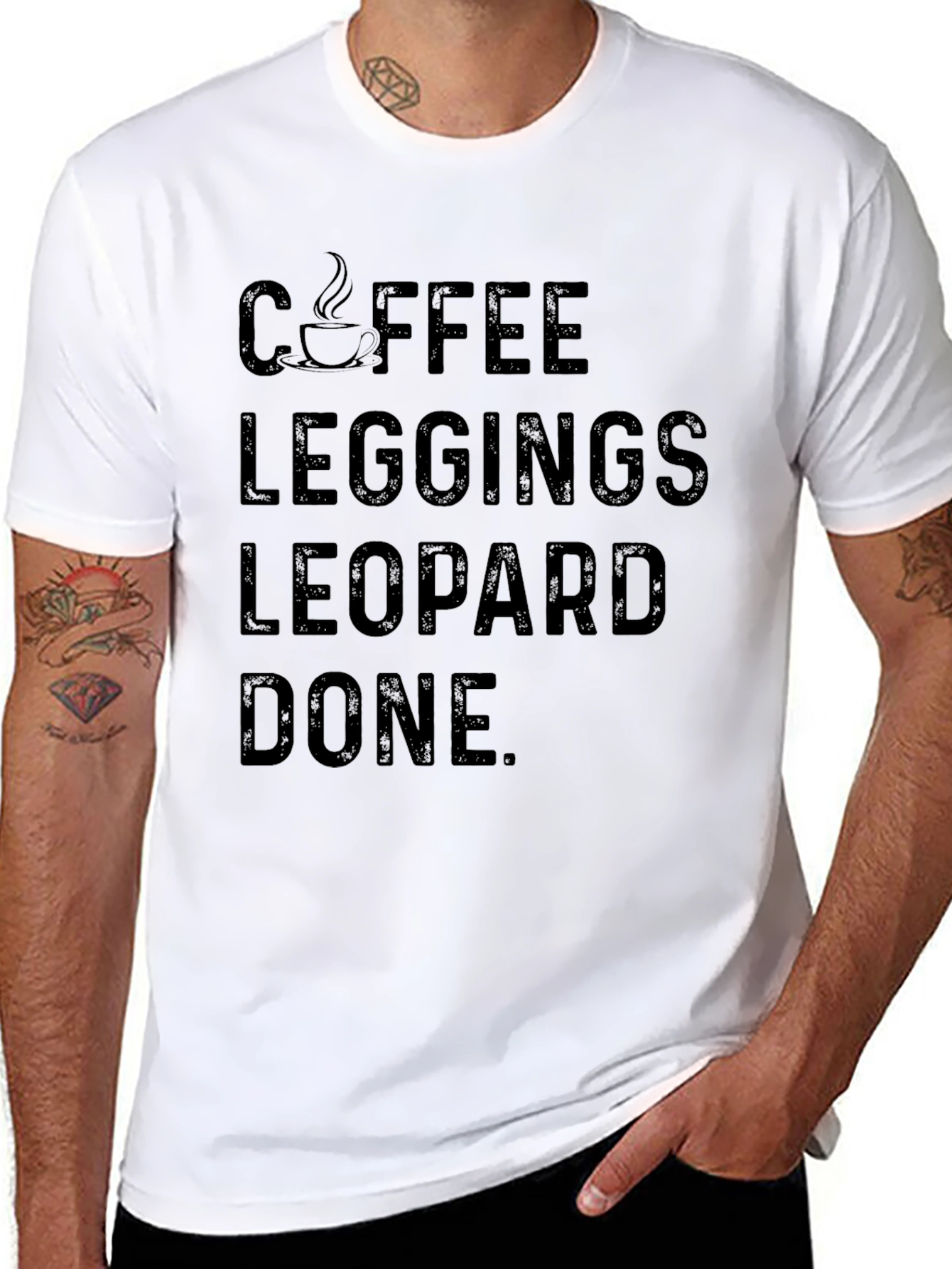 Coffee Leggings Leopard Done T-Shirt