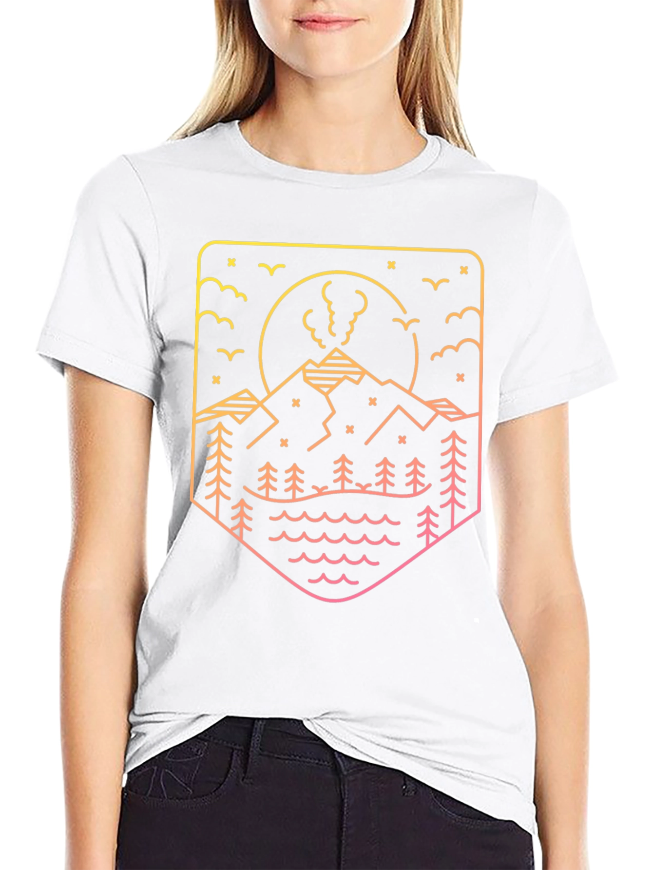 Mountainscape Graphic Tee - Black