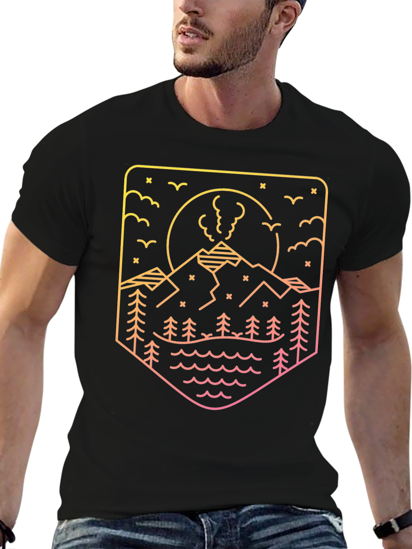 Mountainscape Graphic Tee - Black