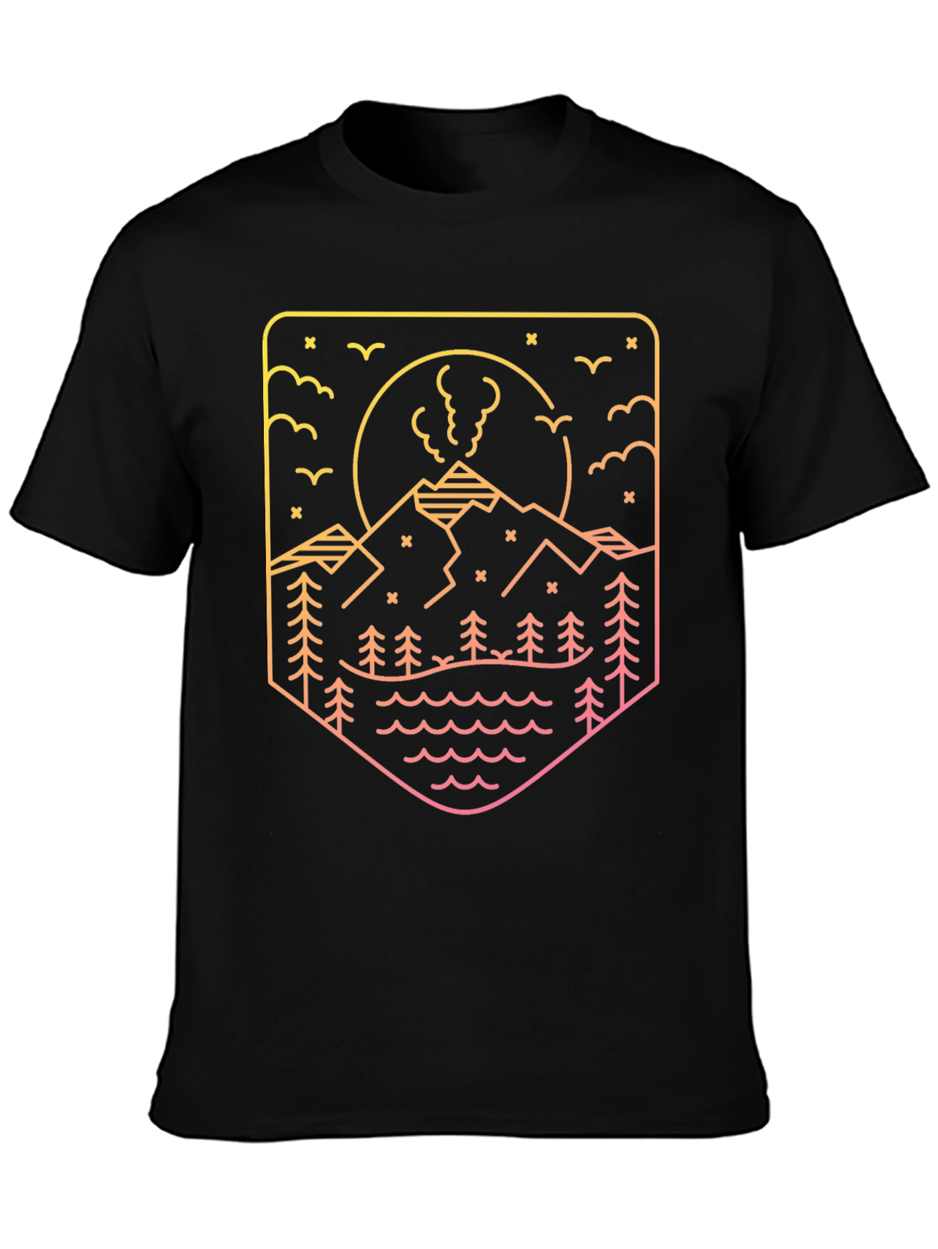 Mountainscape Graphic Tee - Black